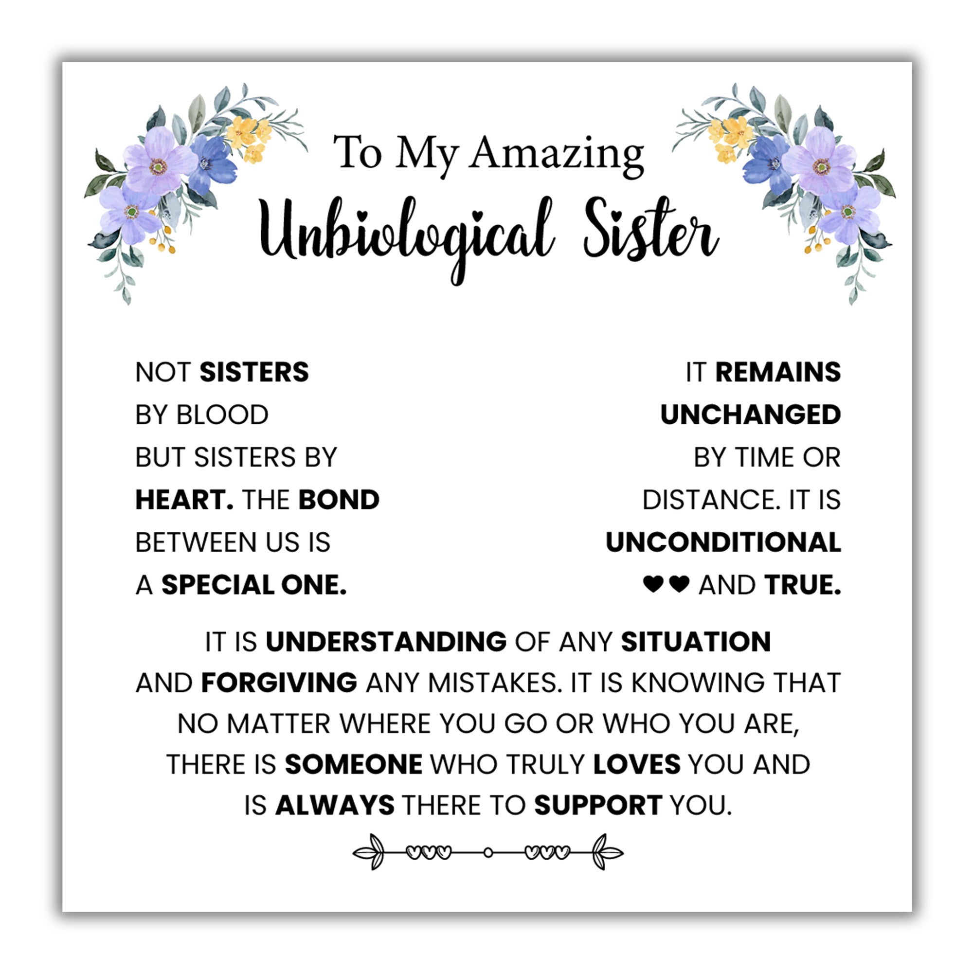 TRYNDI™ To My Amazing Unbiological Sister Birdcage Necklace With Authentic Swarovski Crystals