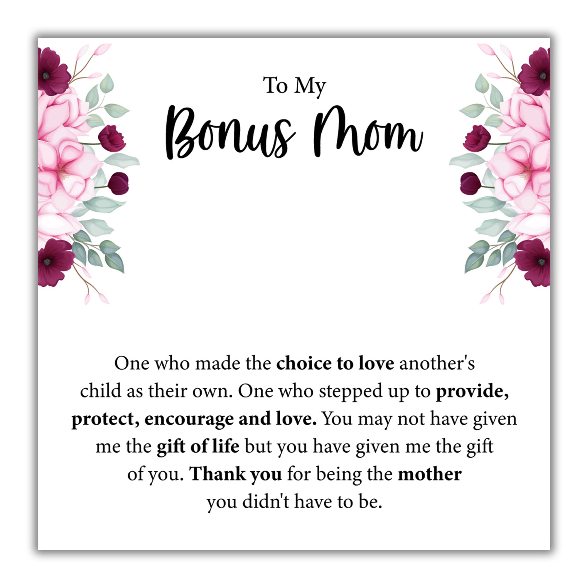 TRYNDI™ To My Bonus Mom Love Knot Necklace With Authentic Swarovski Crystals