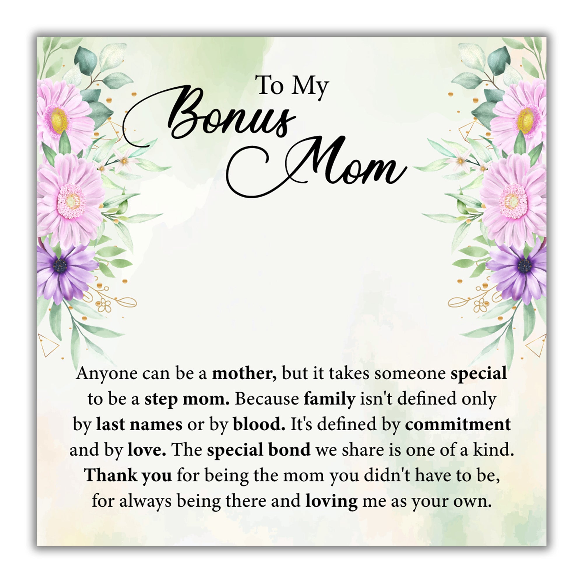 TRYNDI™ To My Bonus Mom Birdcage Necklace With Authentic Swarovski Crystals