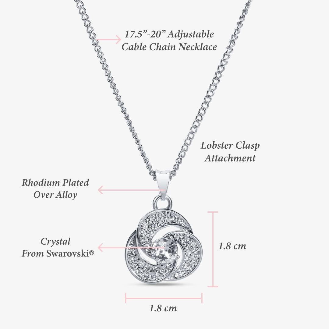 TRYNDI™ To My Bonus Mom Love Knot Necklace With Authentic Swarovski Crystals