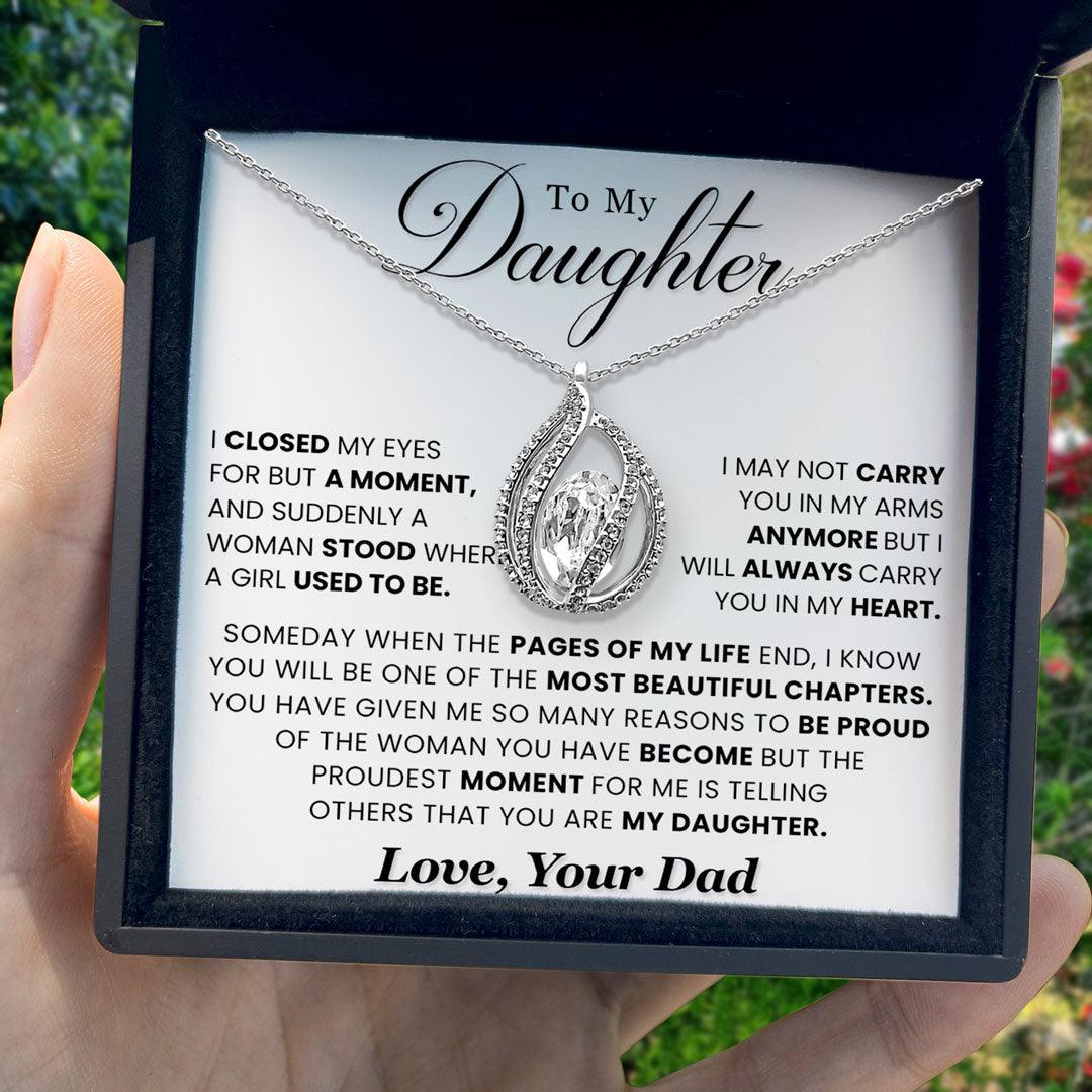 To My Daughter - I Will Always Carry You in My Heart - Orbital Birdcage Necklace - TRYNDI