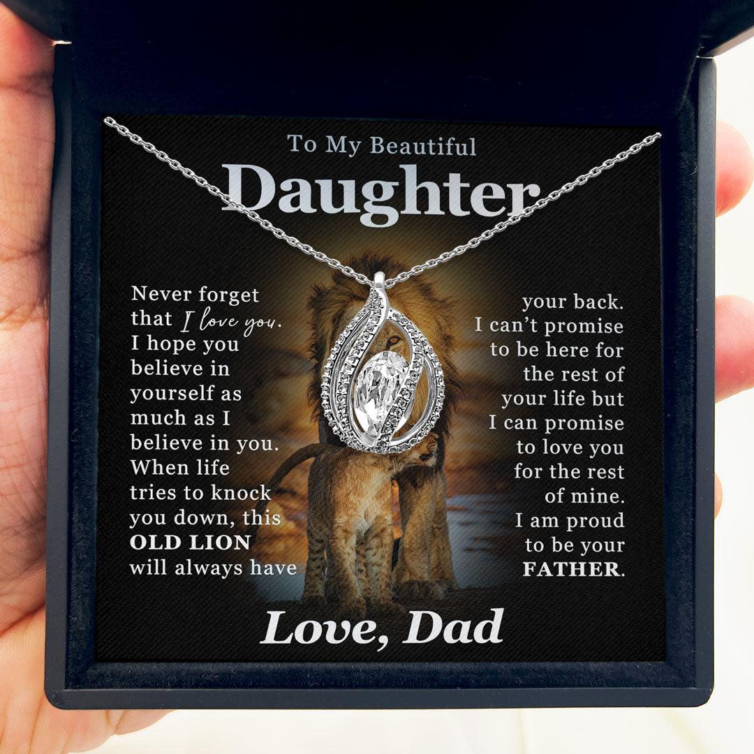 To My Beautiful Daughter - Never Forget That I love You - Orbital Birdcage Necklace - TRYNDI