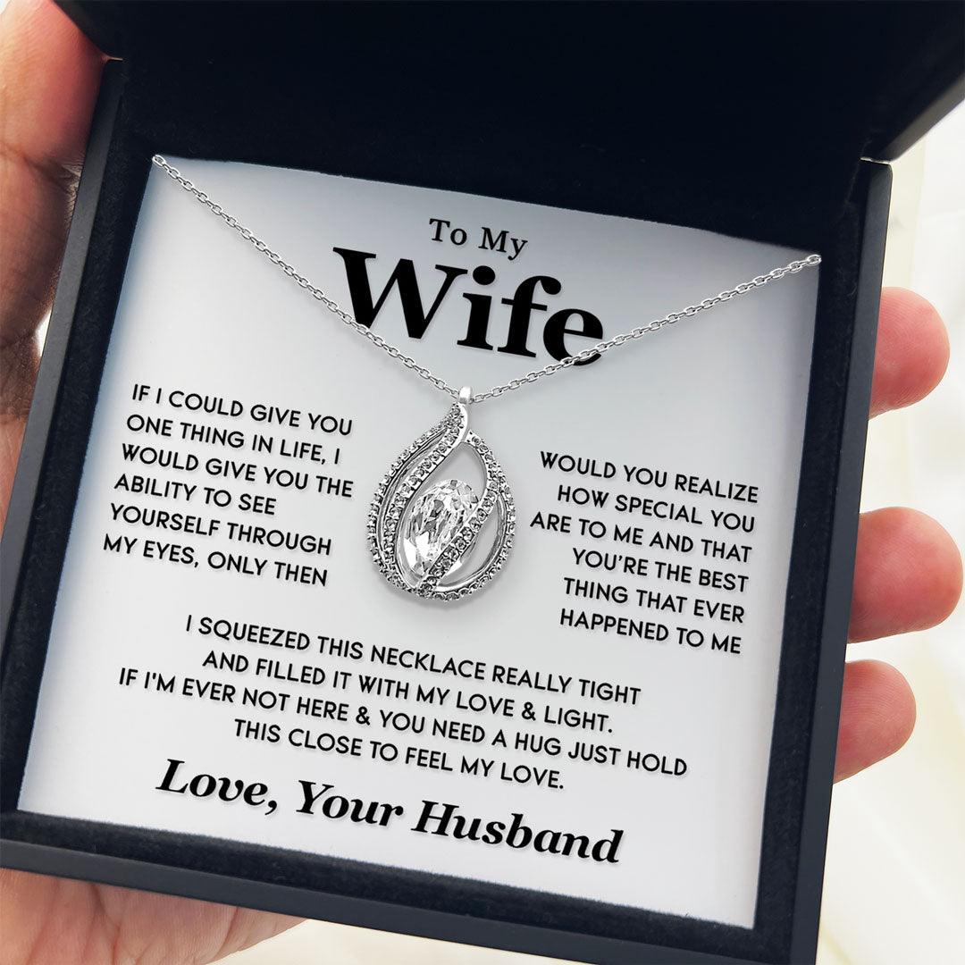 To My Wife - Just Hold This Necklace Close to Feel My Love - Orbital Birdcage Necklace - TRYNDI