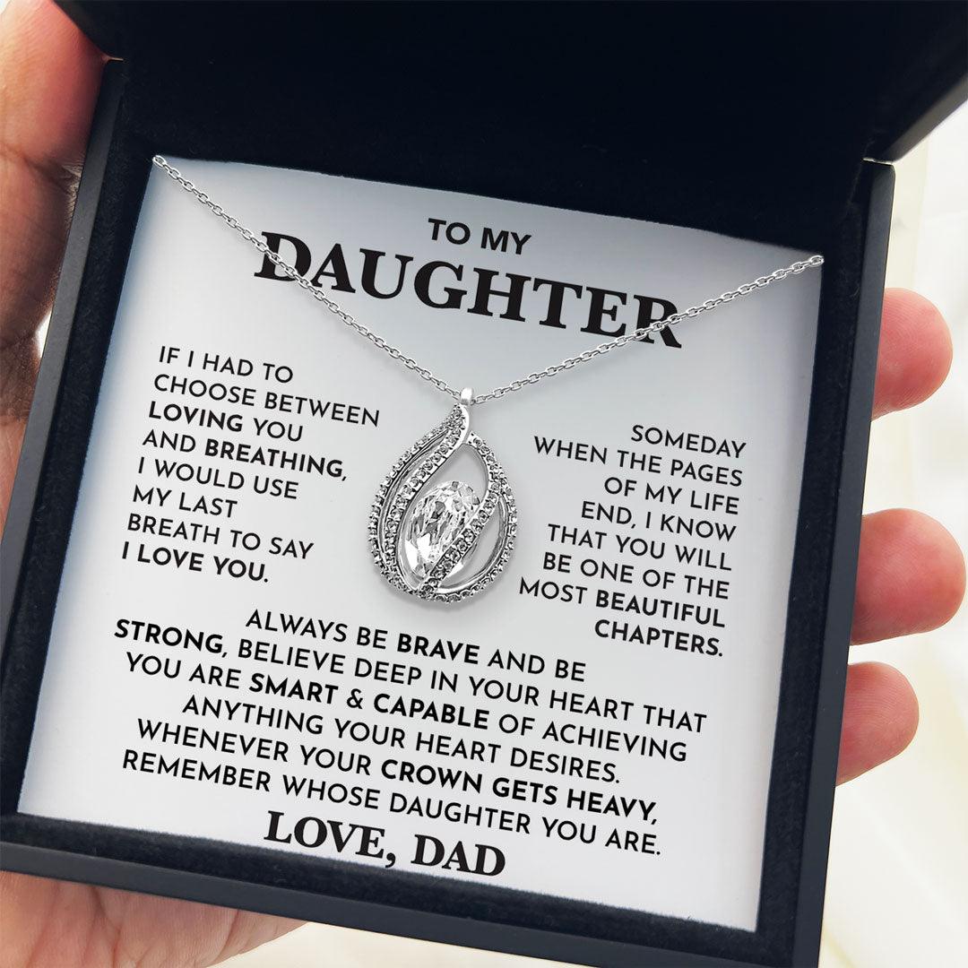 To My Daughter - Always Be Brave And Be Strong - Orbital Birdcage Necklace - TRYNDI