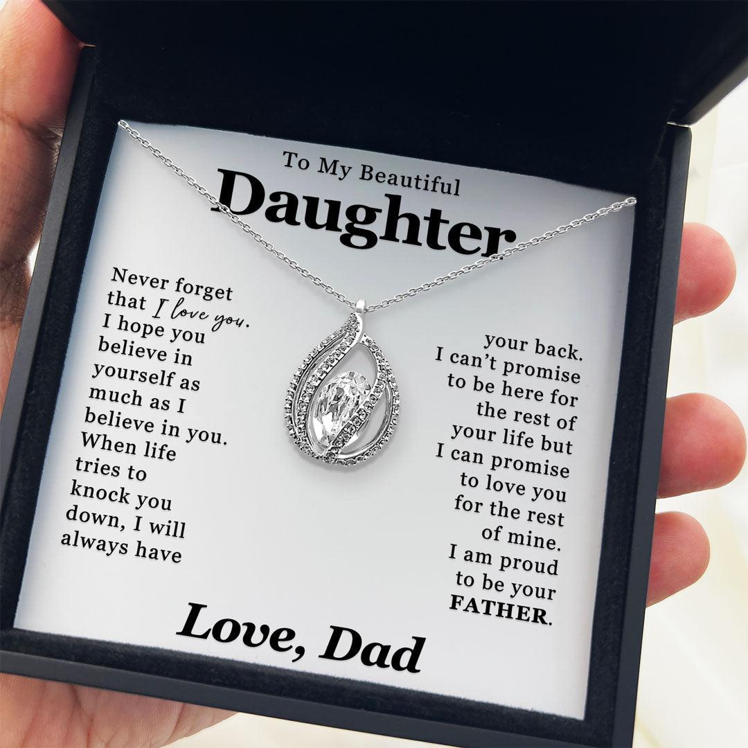 To My Beautiful Daughter - I Am Proud to be Your Father- Orbital Birdcage Necklace - TRYNDI