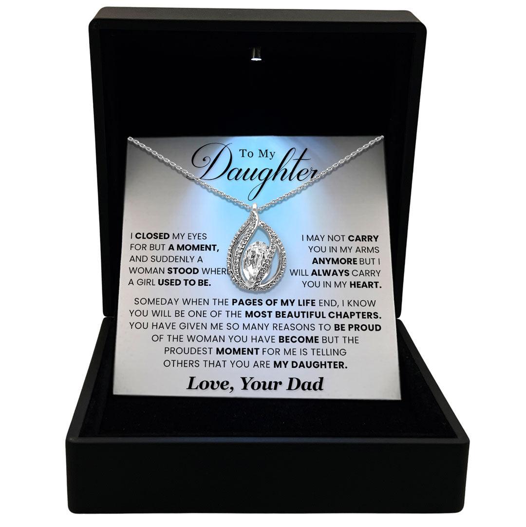 To My Daughter - I Will Always Carry You in My Heart - Orbital Birdcage Necklace - TRYNDI