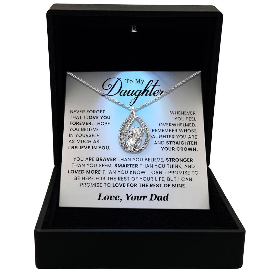 To My  Daughter - Never Forget That I Love You Forever - Orbital Birdcage Necklace - TRYNDI