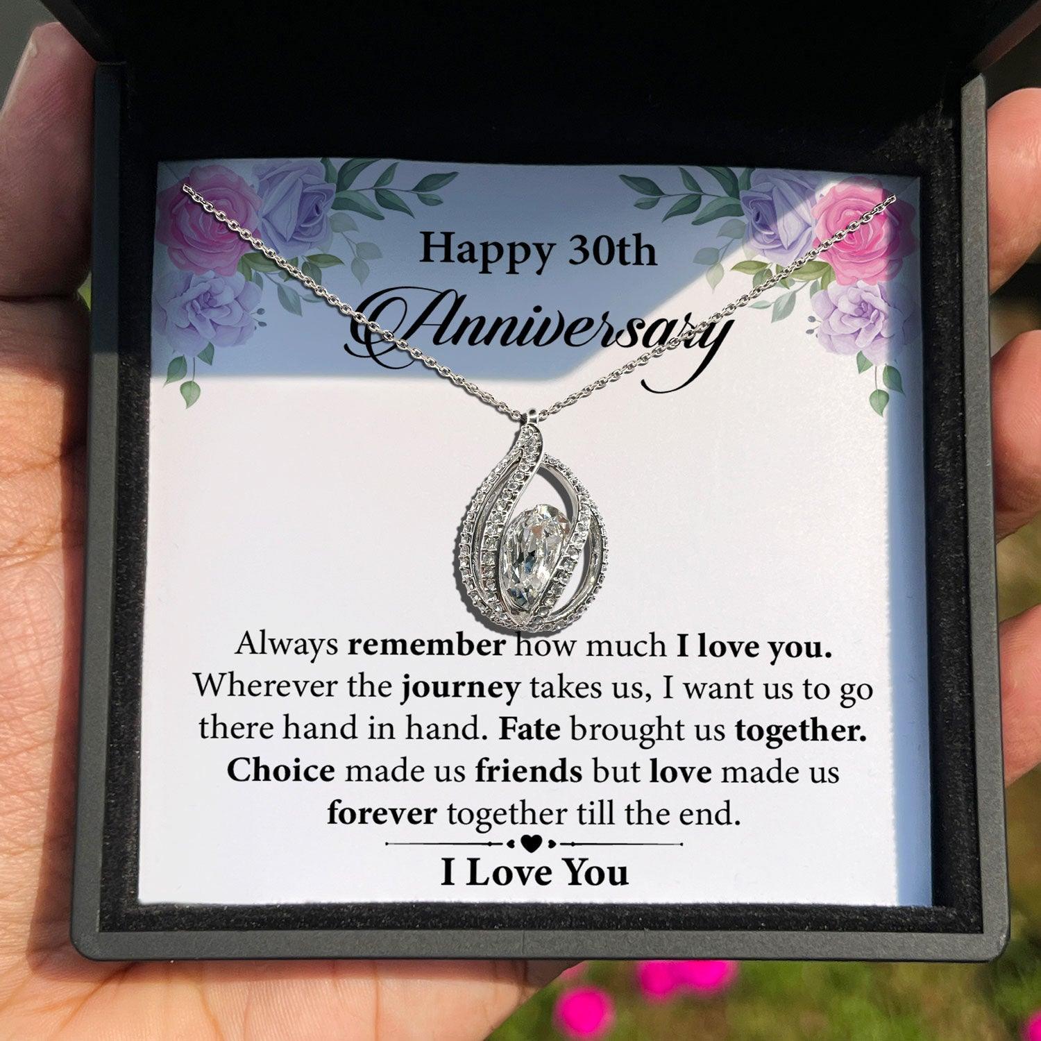 Anniversary Gifts for Her - Happy 30th Anniversary, I Love You - Orbital Birdcage Necklace - TRYNDI