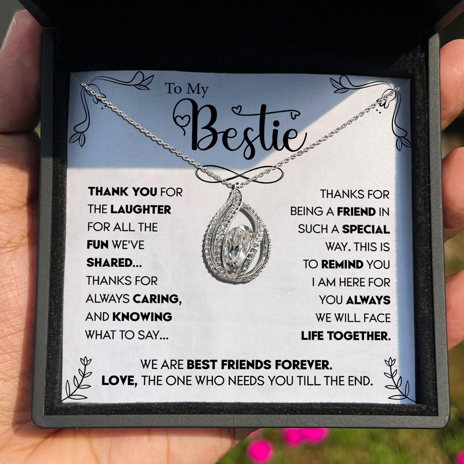 To My Bestie - We Are Best Friends Forever - Orbital Birdcage Necklace - TRYNDI