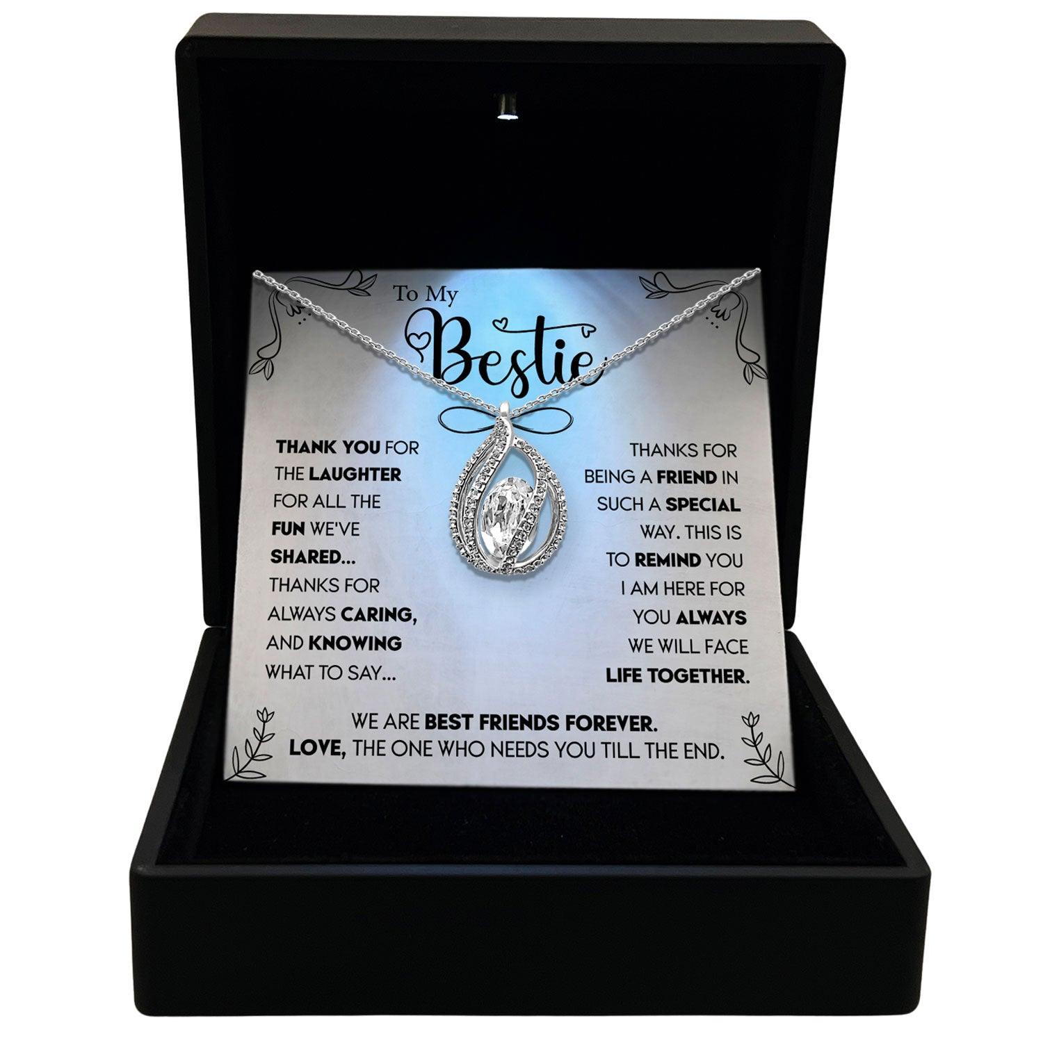 To My Bestie - We Are Best Friends Forever - Orbital Birdcage Necklace - TRYNDI