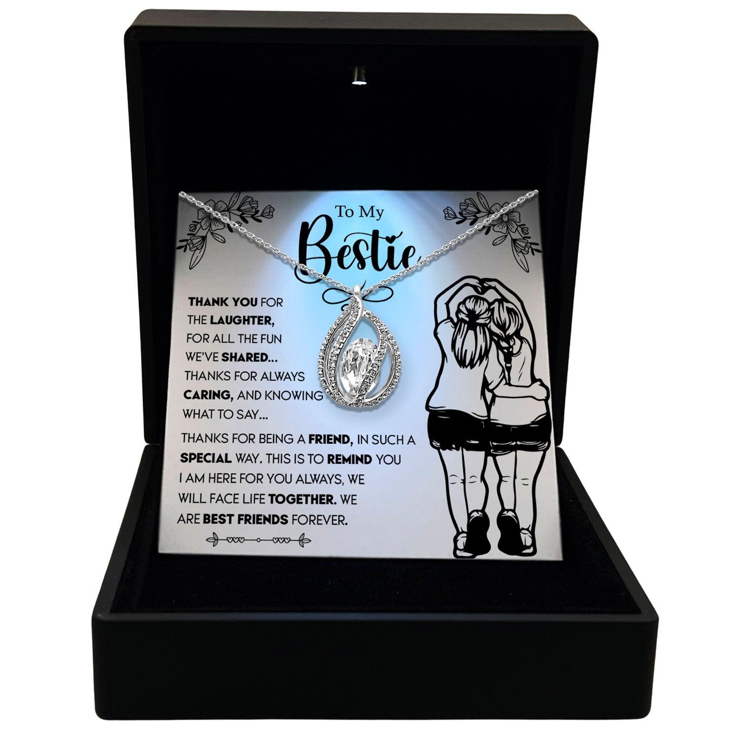 To My Bestie - Thanks For Always Caring, And Knowing What To Say - Orbital Birdcage Necklace - TRYNDI