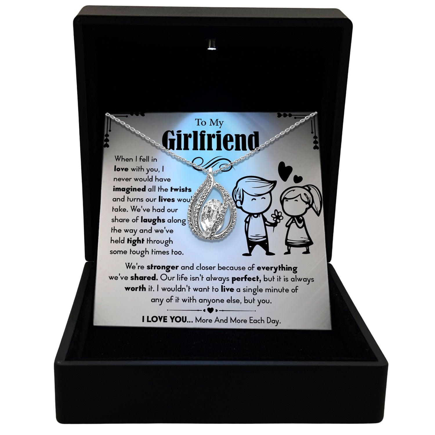 To My Girlfriend - Our Life Isn't Always perfect, But It is Always worth It - Orbital Birdcage Necklace - TRYNDI