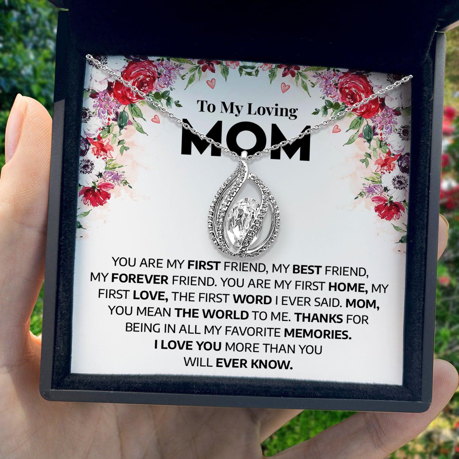 To My Loving Mom - You Are My First Friend, My Best Friend, My Forever Friend - Orbital Birdcage Necklace - TRYNDI