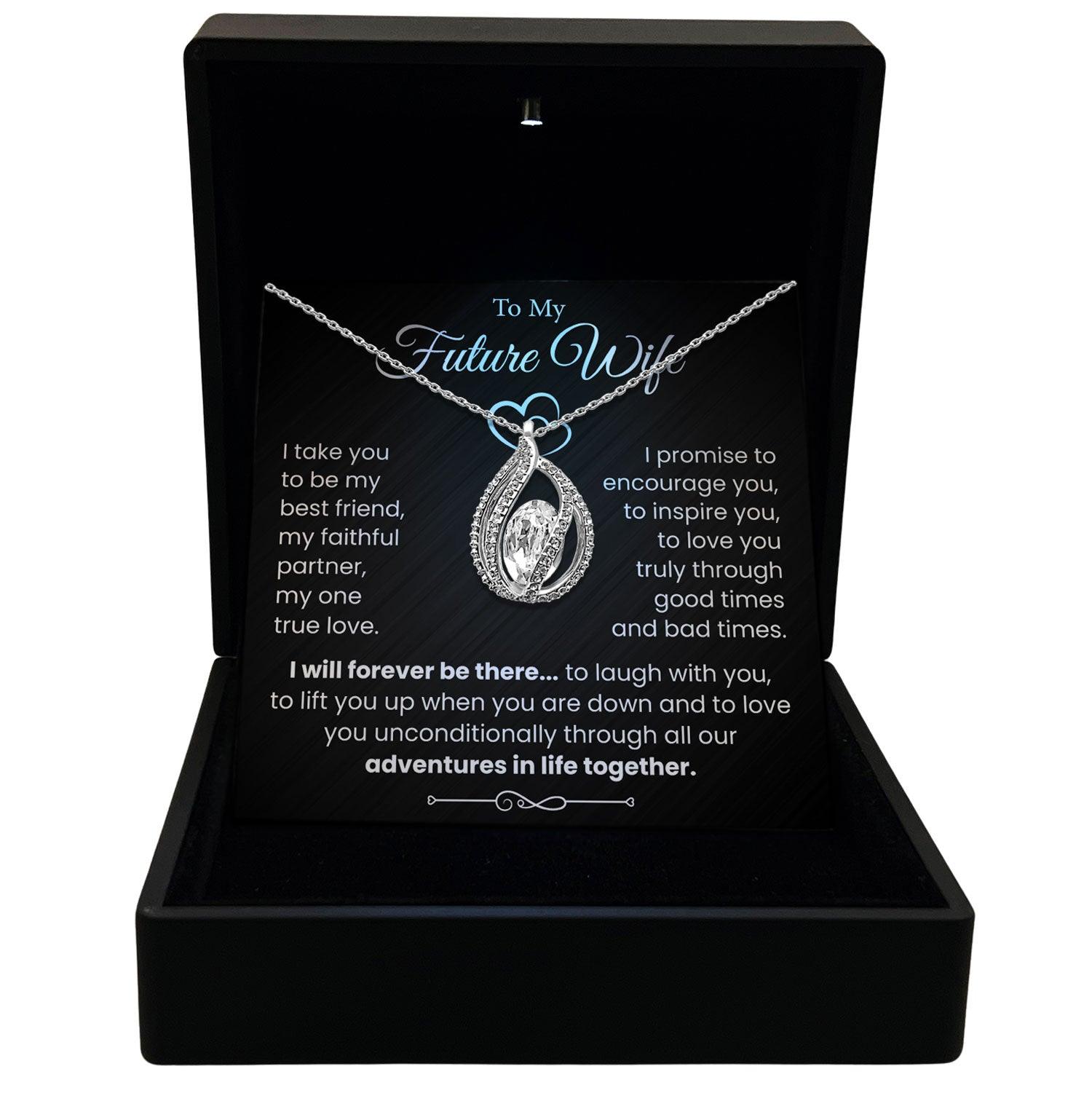 To My Future Wife - I Will Forever Be There To Laugh With You - Orbital Birdcage Necklace - TRYNDI