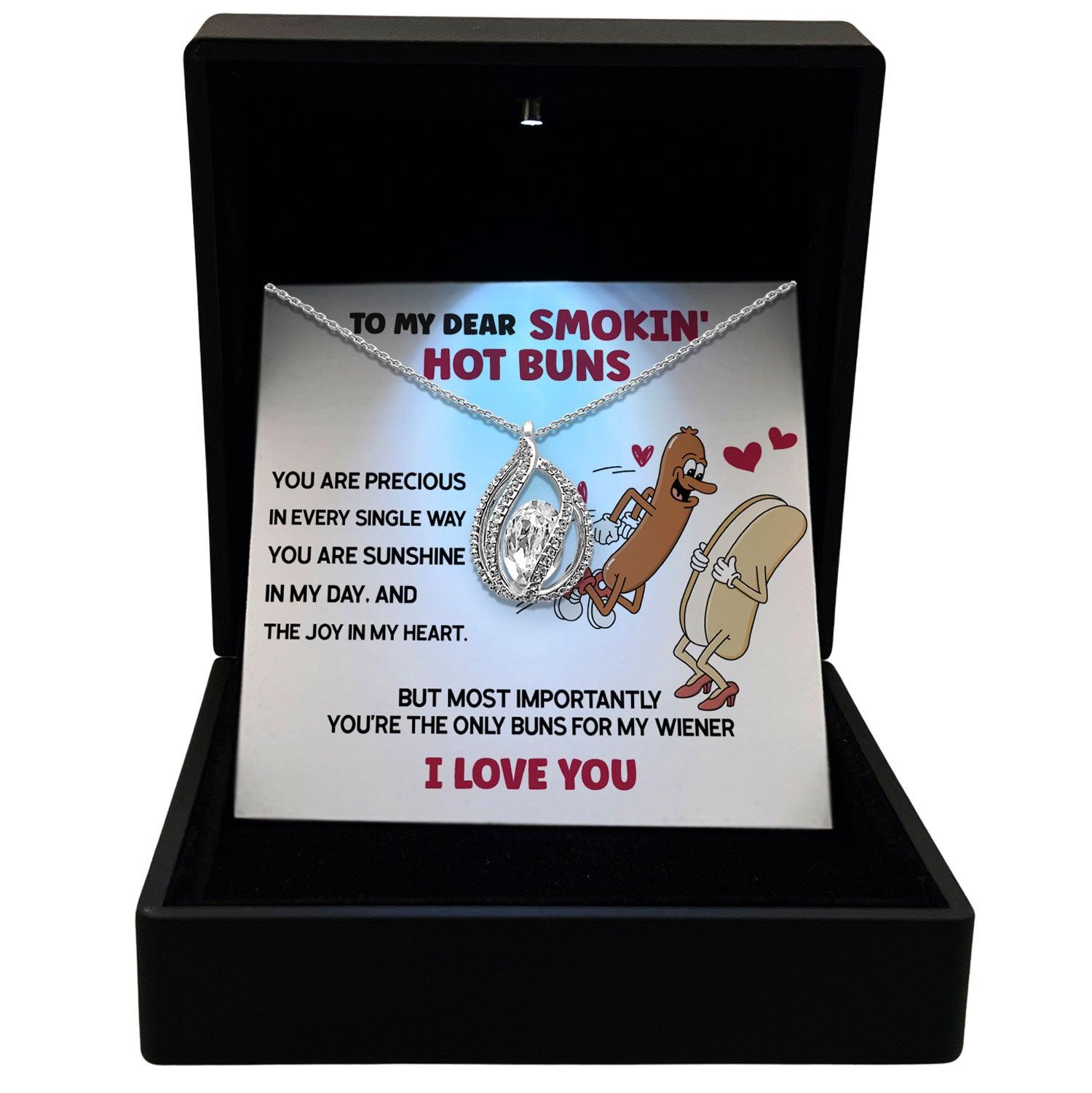 To My Dear Smokin Hot Buns - Most Importantly You're The Only Buns For My Wiener - Orbital Birdcage Necklace - TRYNDI