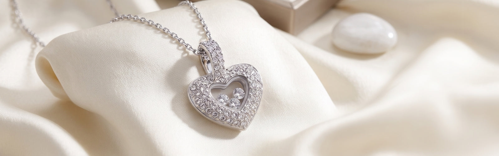 Luxury lab-grown diamond necklace from TRYNDI JEWELRY displayed on soft ivory silk, brilliant natural sparkle