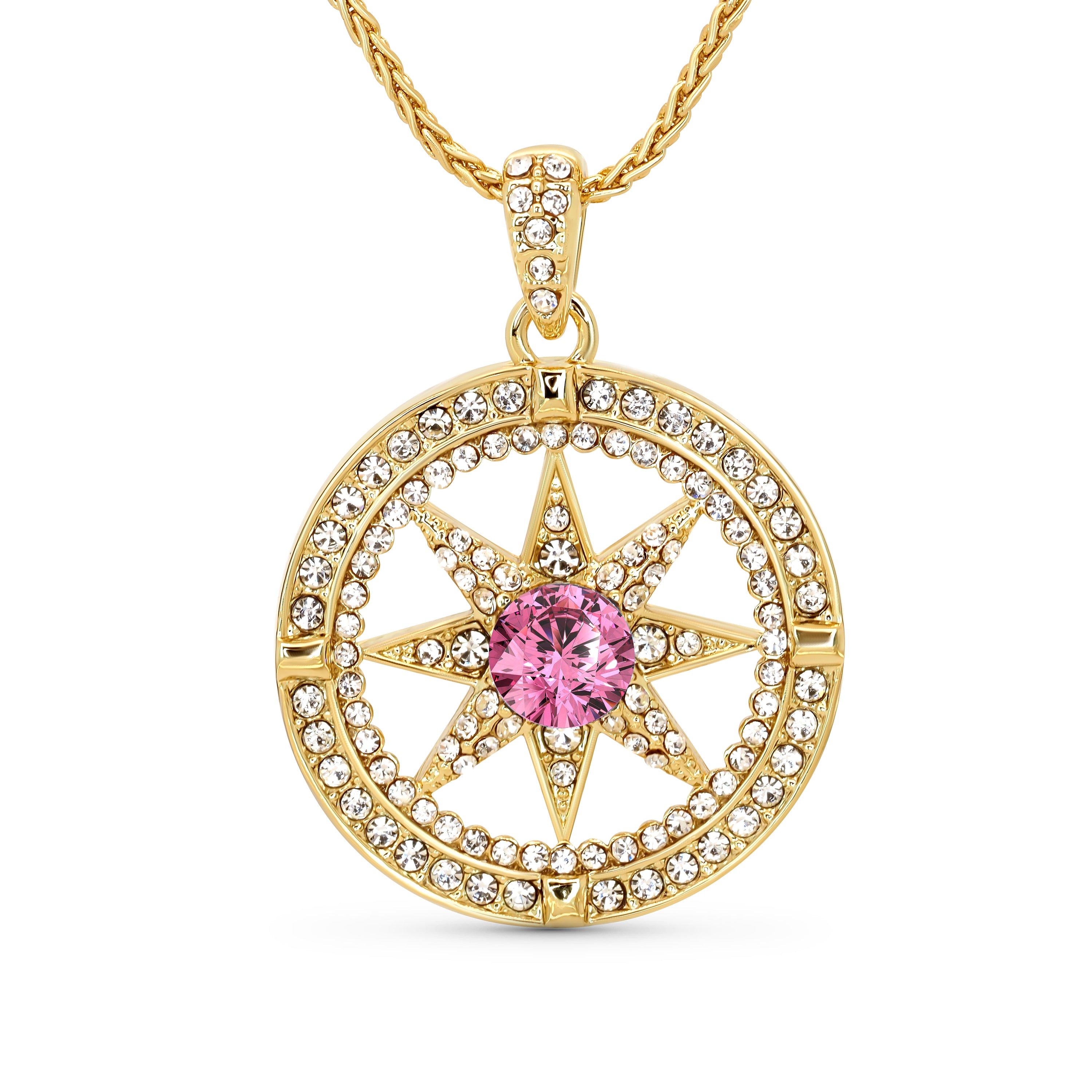 TRYNDI Compass Birthstone Necklace
