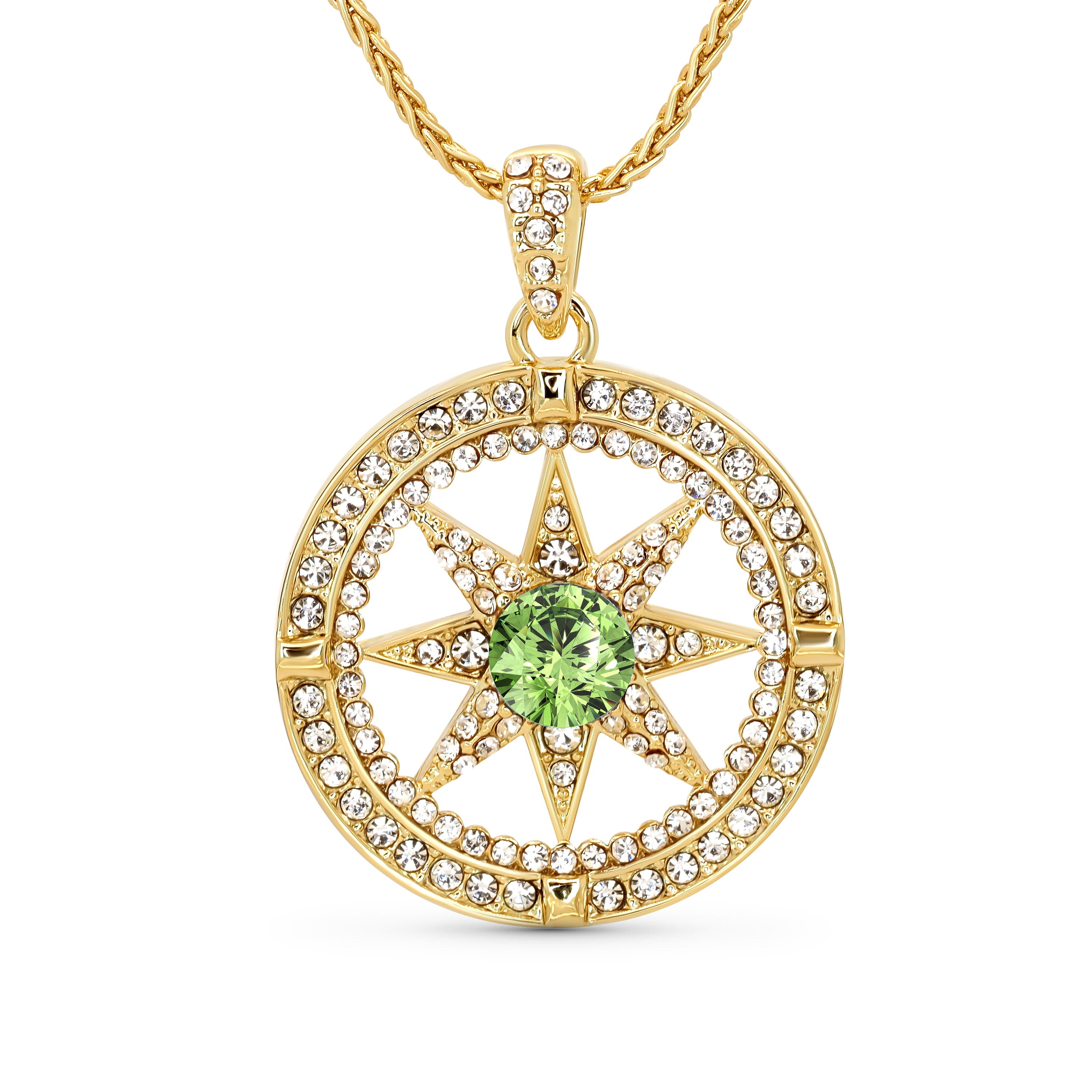 TRYNDI Compass Birthstone Necklace
