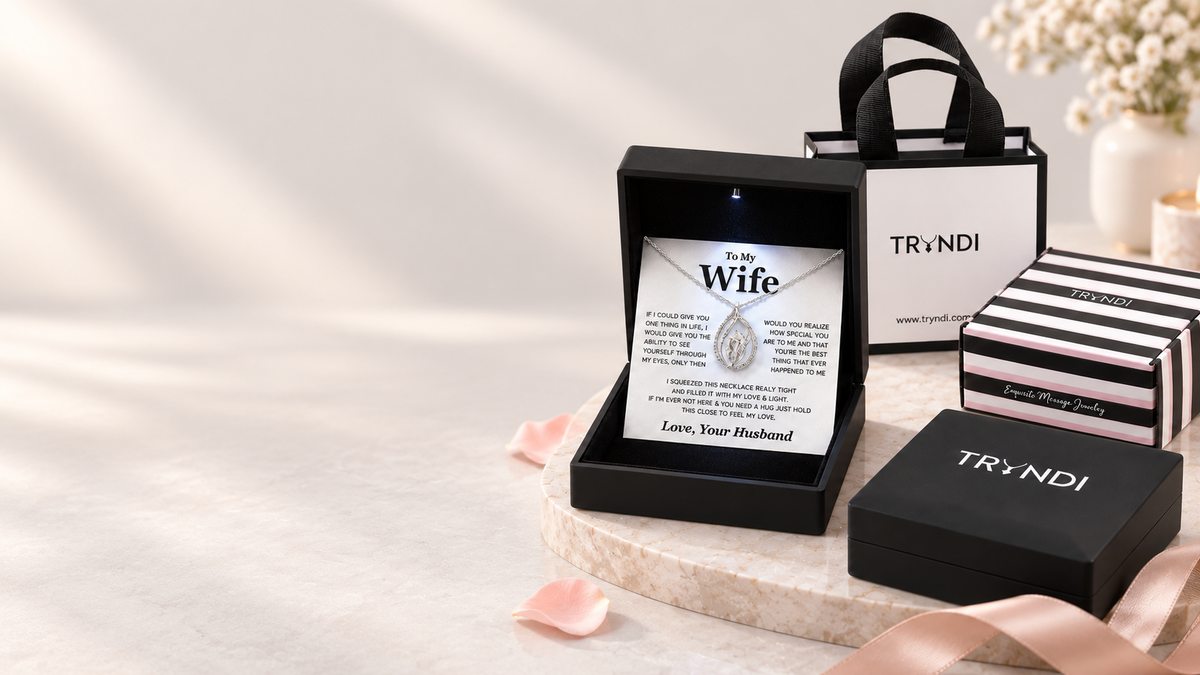TRYNDI message card jewelry