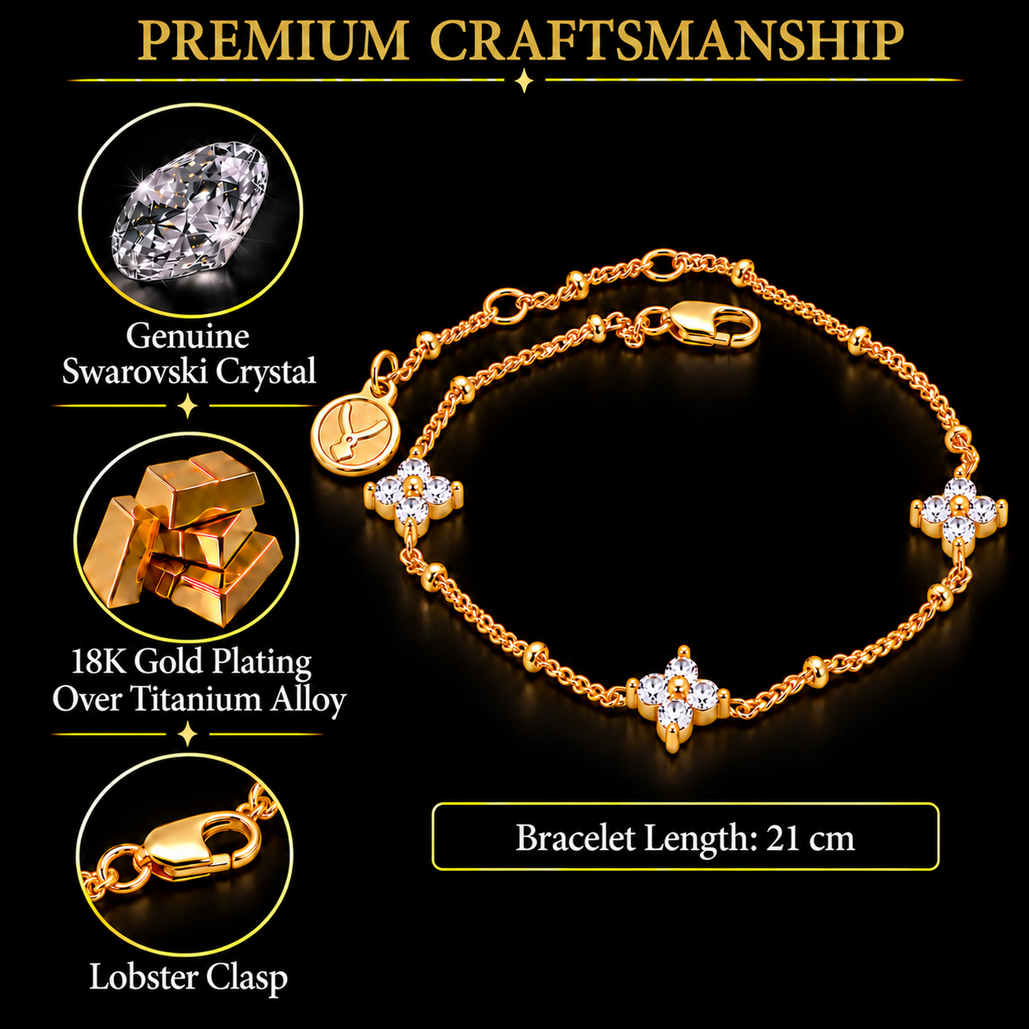 TRYNDI Half Moon Bracelet for Women