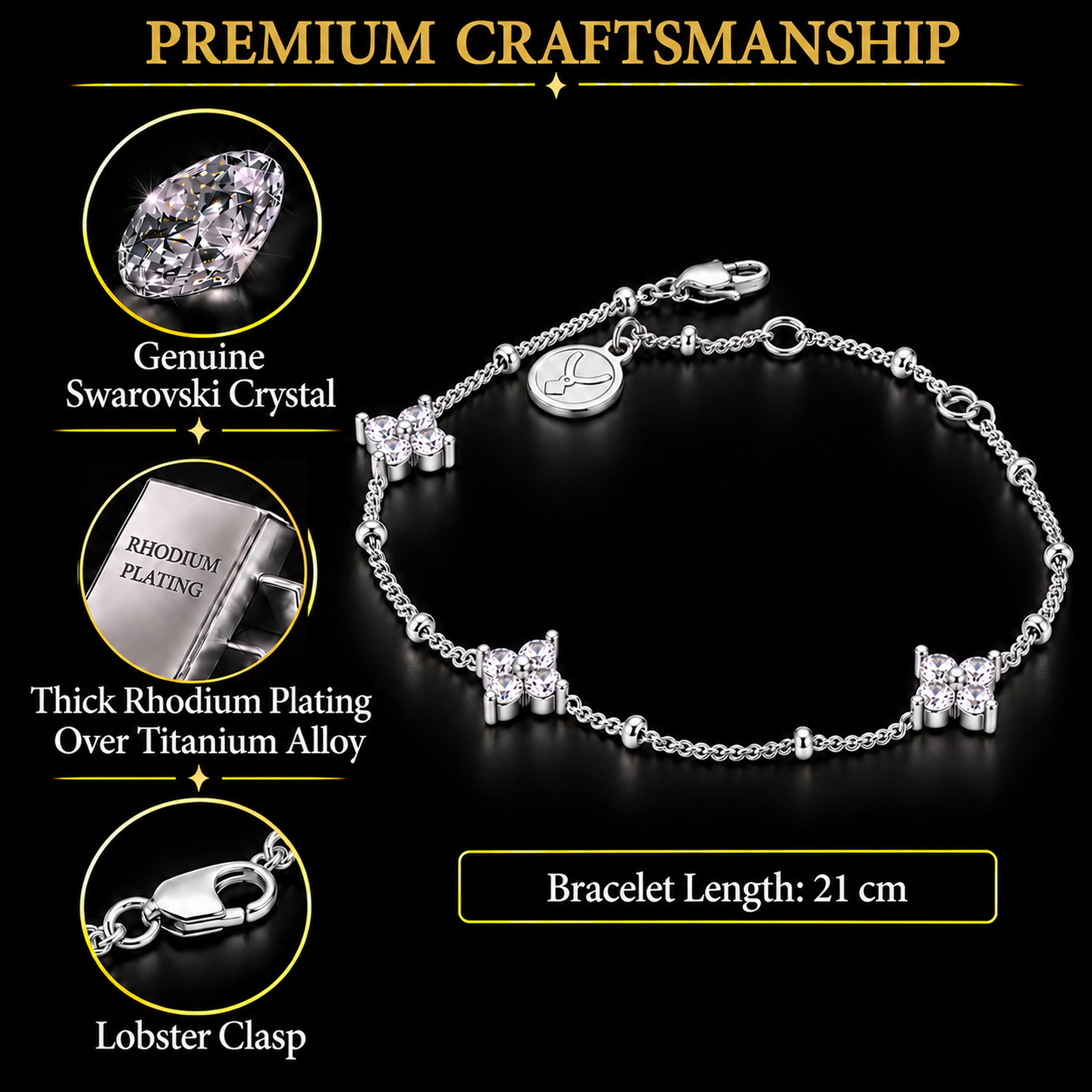 TRYNDI Half Moon Bracelet for Women