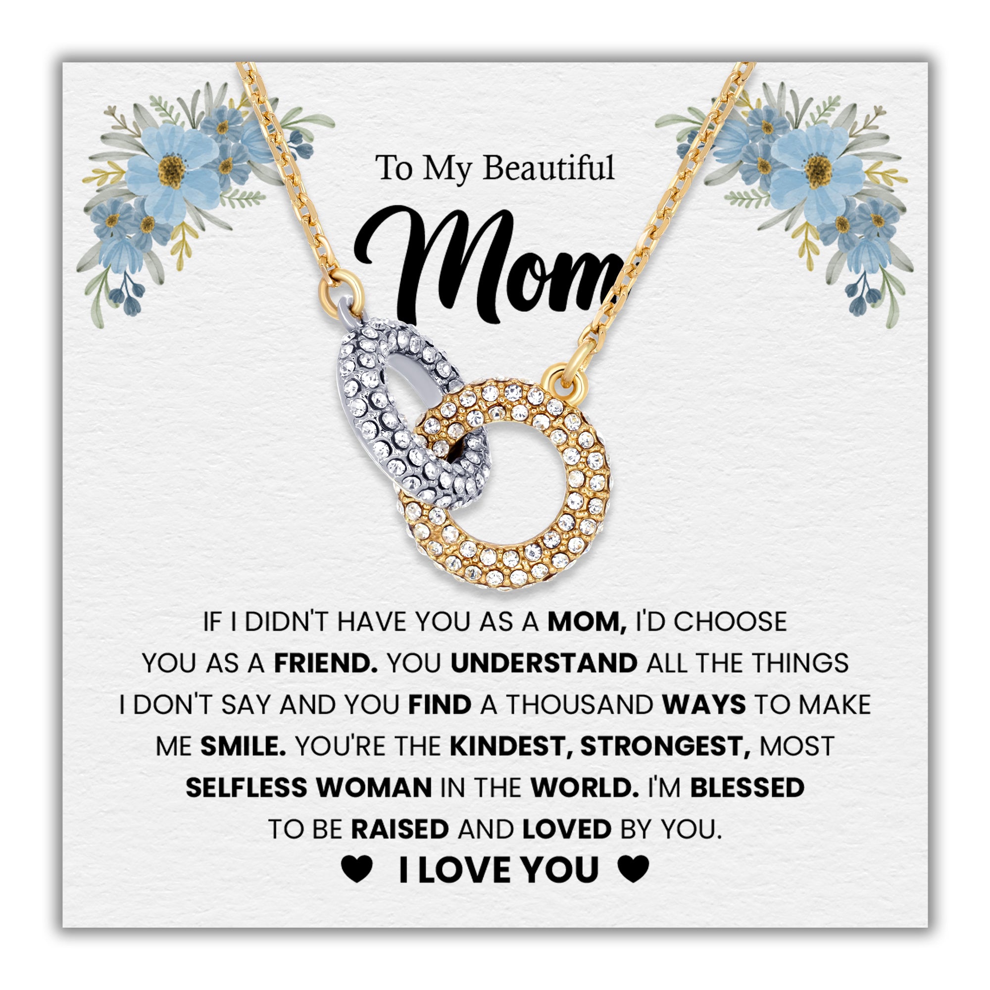 To My Mom Necklace from Daughter or Son – Infinite Bond 18k Gold Plated Pendant