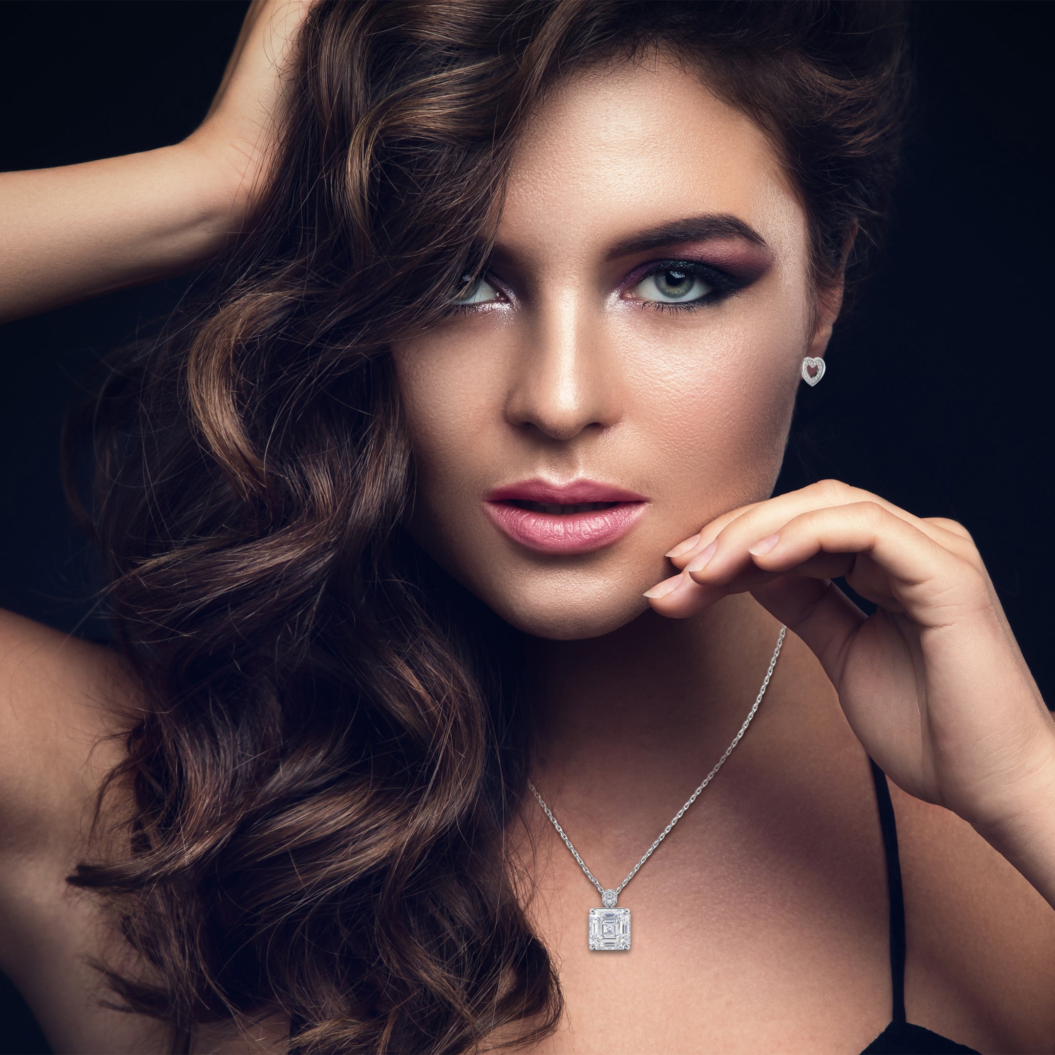 5CT (10mm) Asscher Cut Moissanite Diamond Necklace