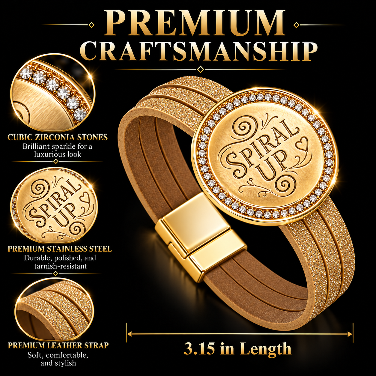 Spiral Up Power Bracelet for Women