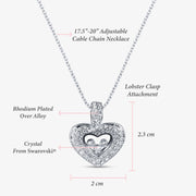 TRYNDI™ To My Beautiful Daughter Floating Heart Necklace With Authentic Swarovski Crystals