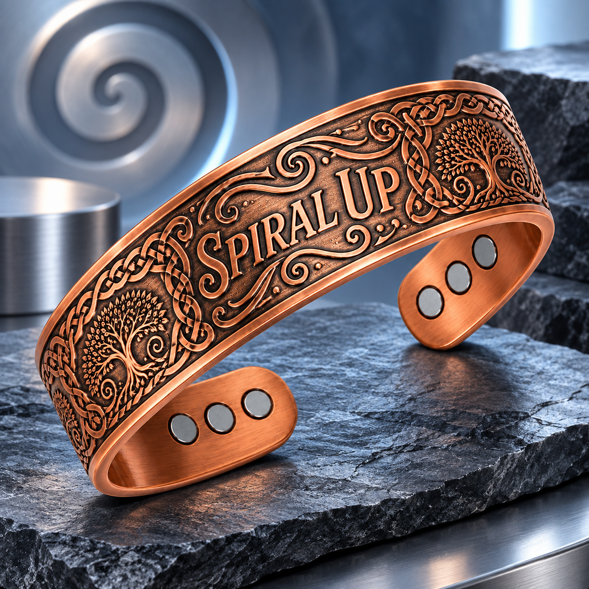 Spiral Up Copper Bracelet for Men