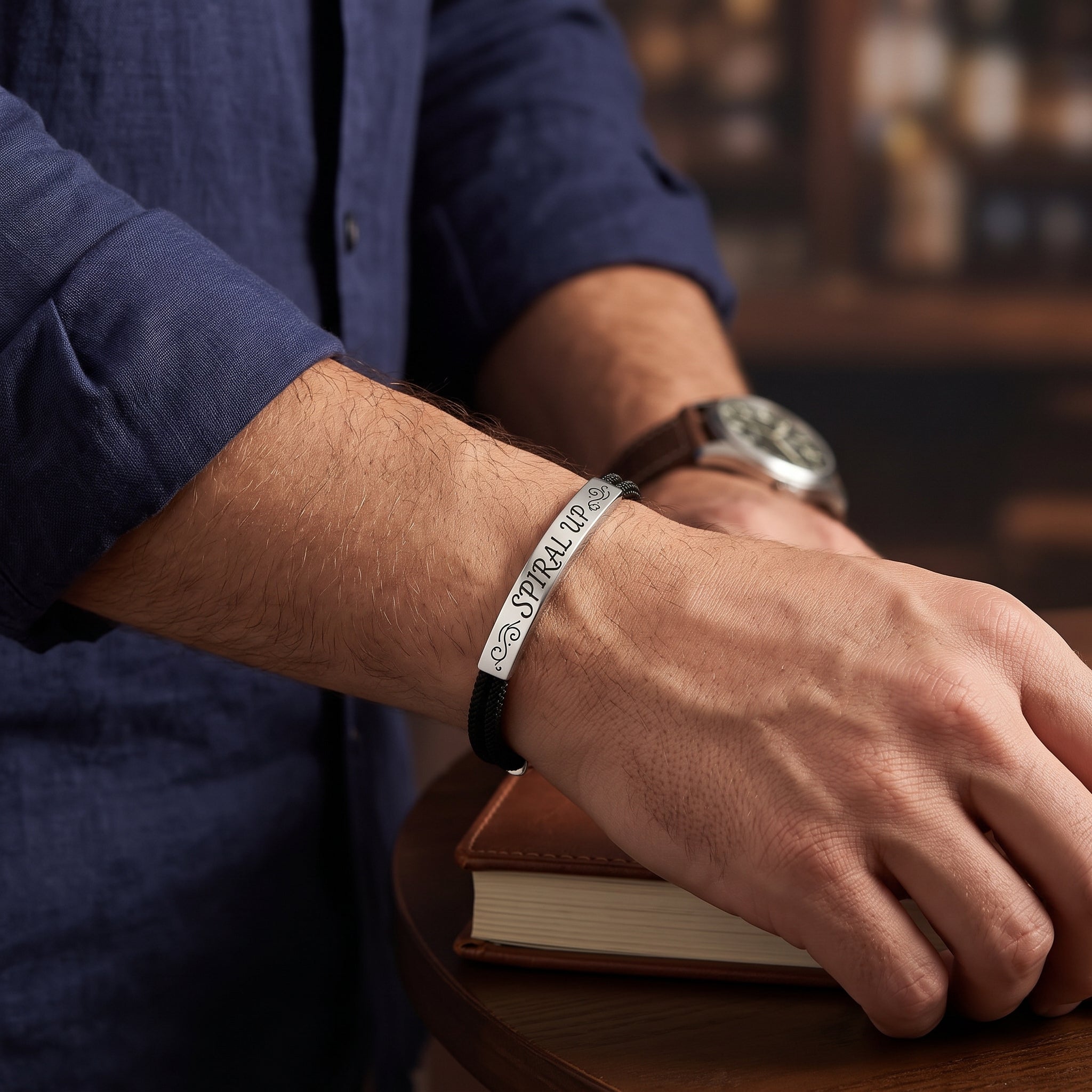 Spiral Up Courage Bracelet for Men