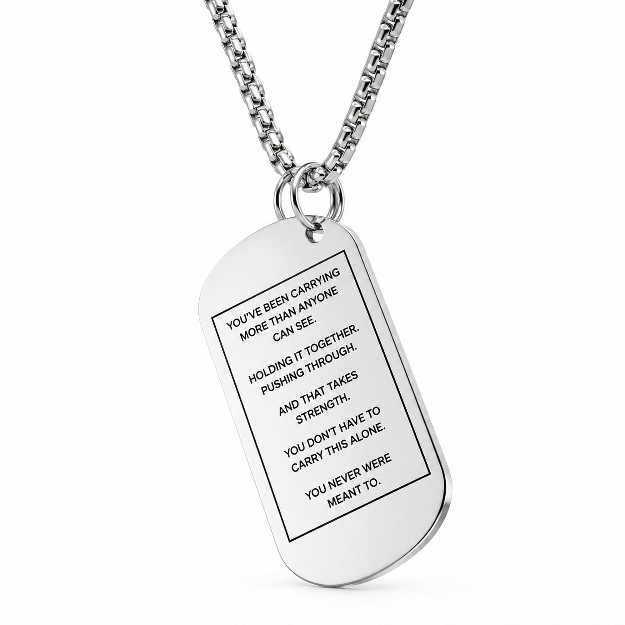 Spiral Up Crucifix Dog Tag for Men