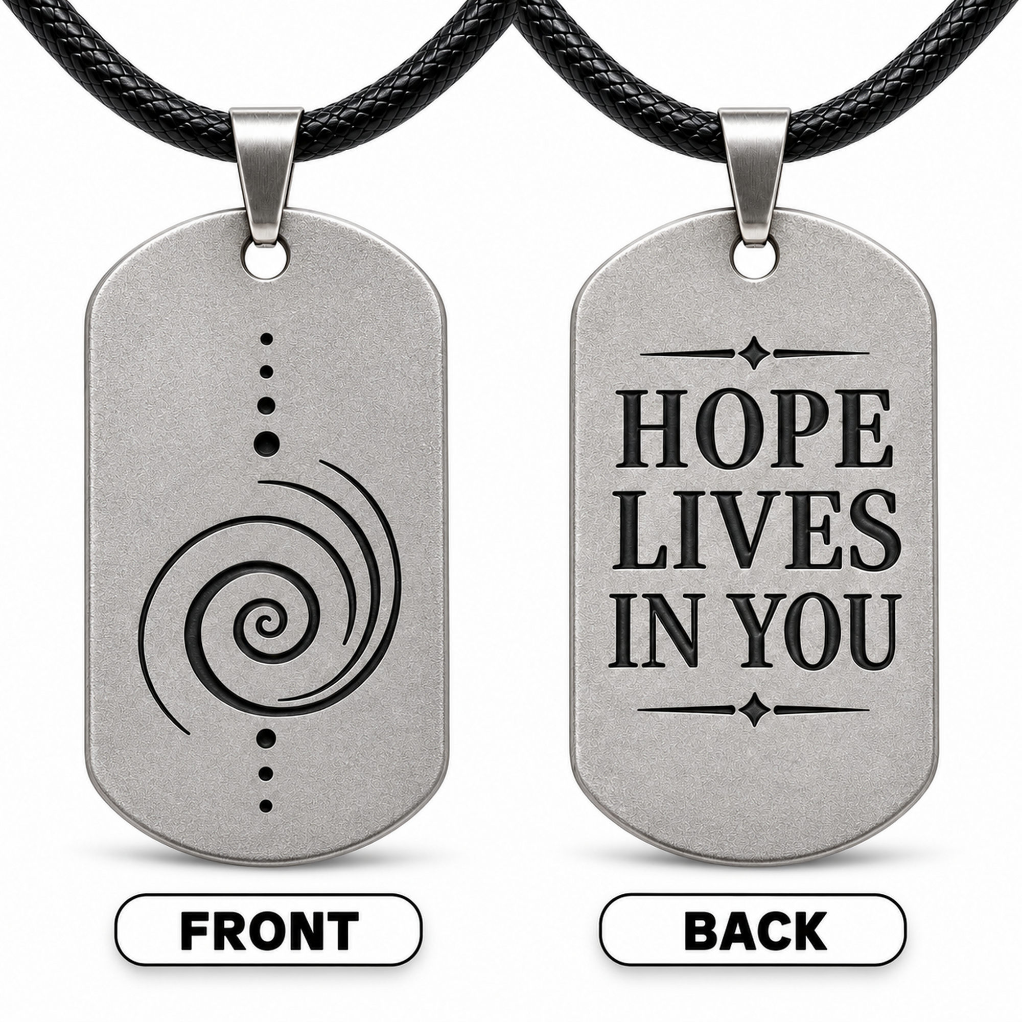 Spiral Up Energy Dog Tag for Men