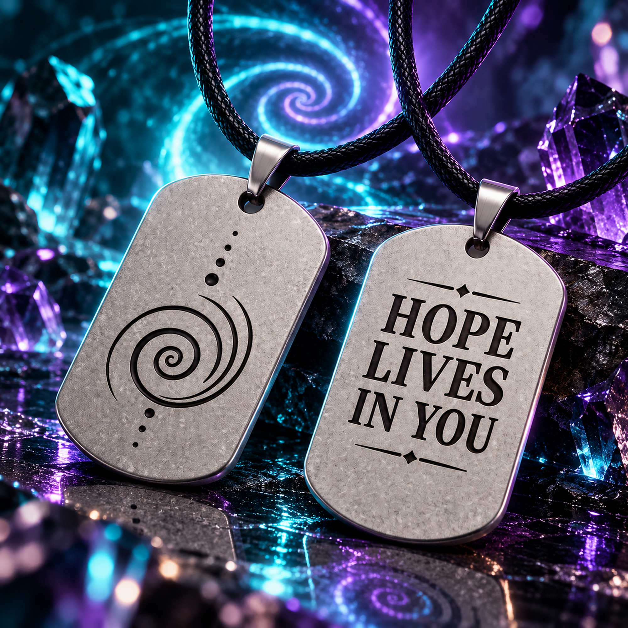 Spiral Up Energy Dog Tag for Men