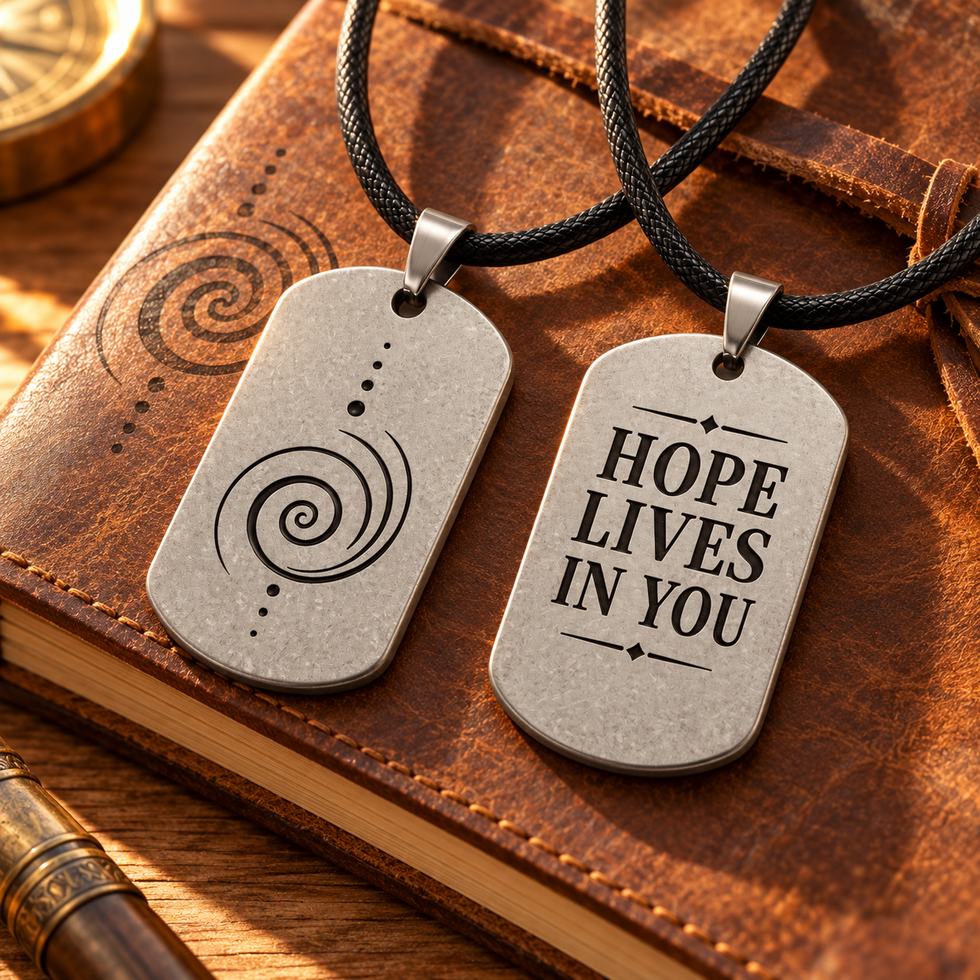 Spiral Up Energy Dog Tag for Men