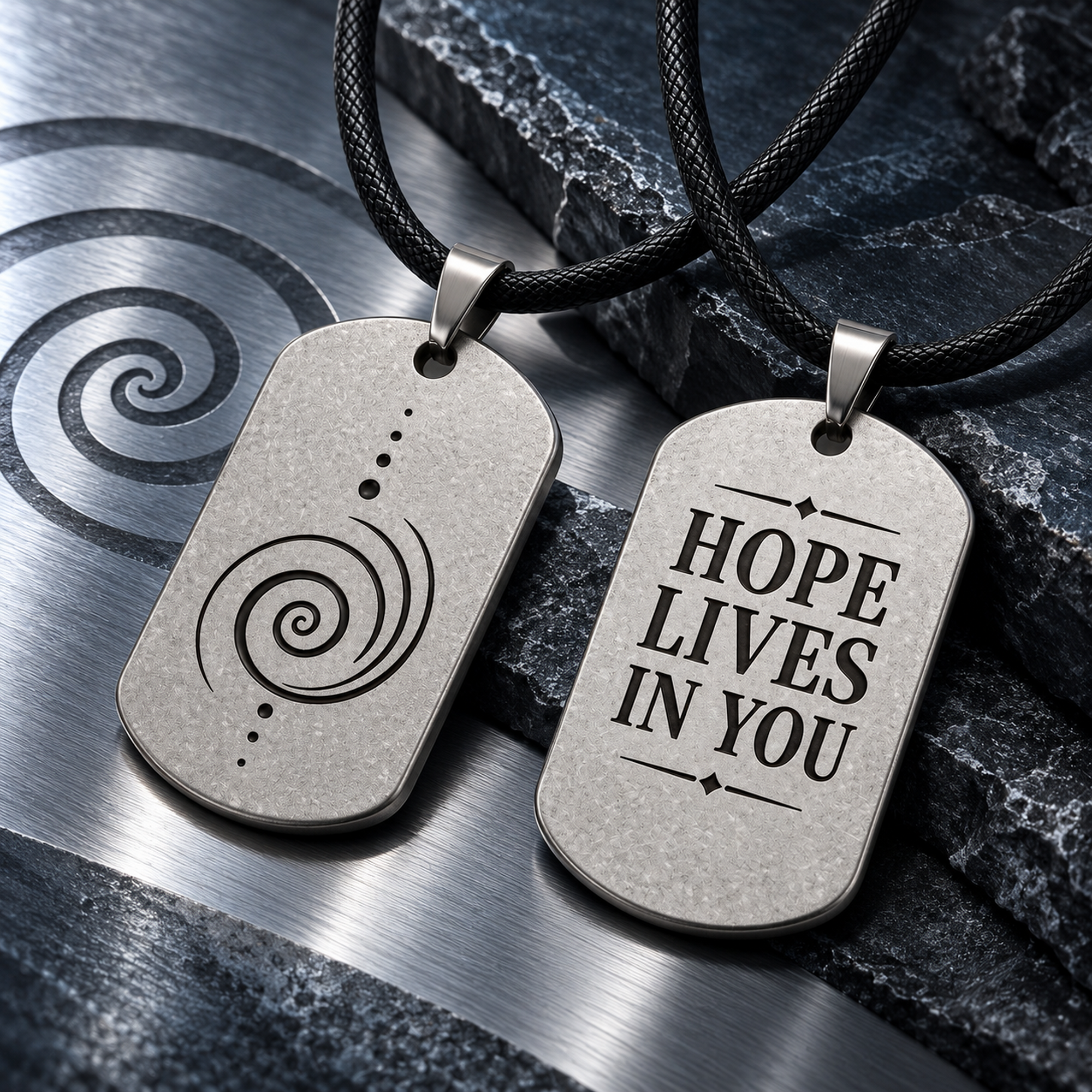 Spiral Up Energy Dog Tag for Men