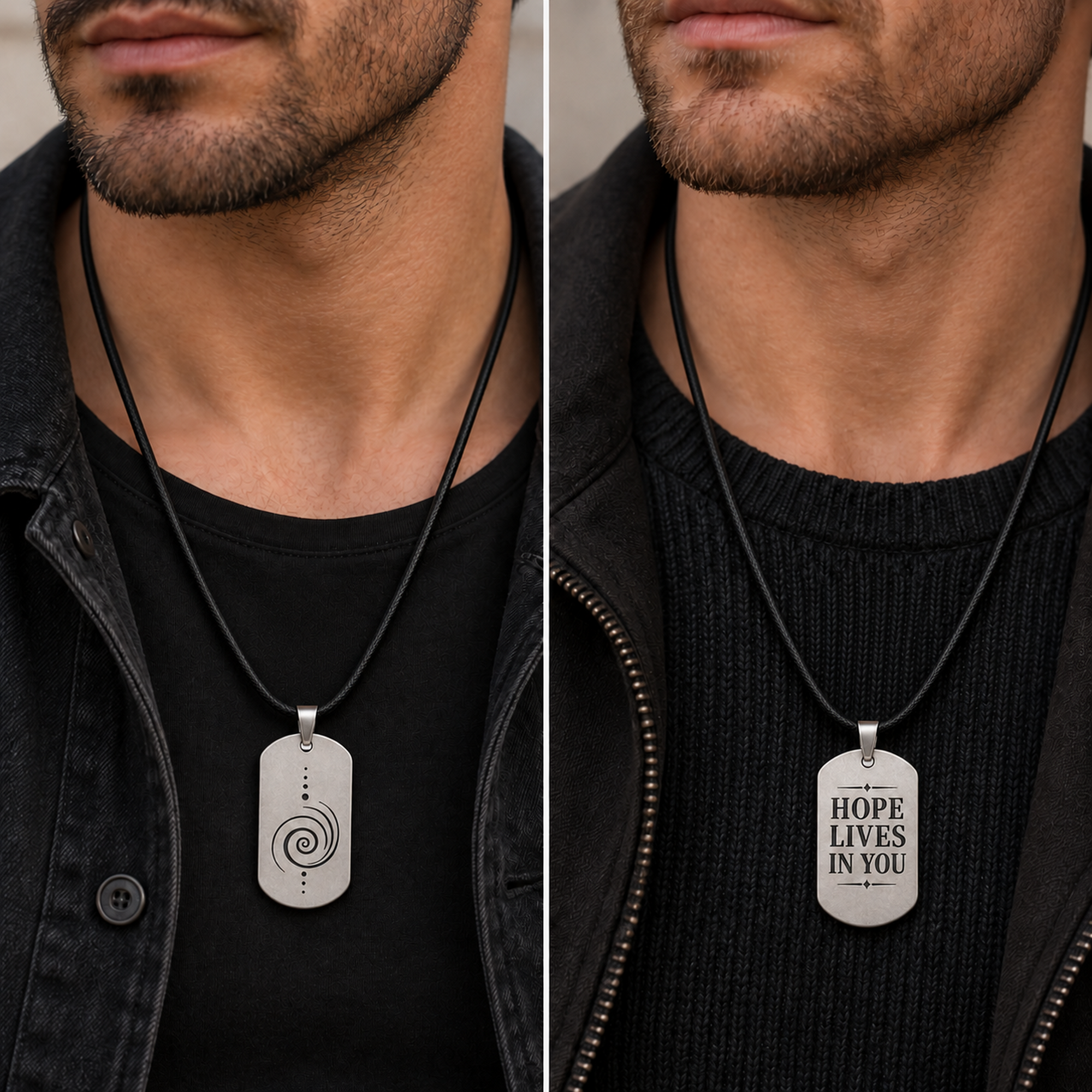 Spiral Up Energy Dog Tag for Men