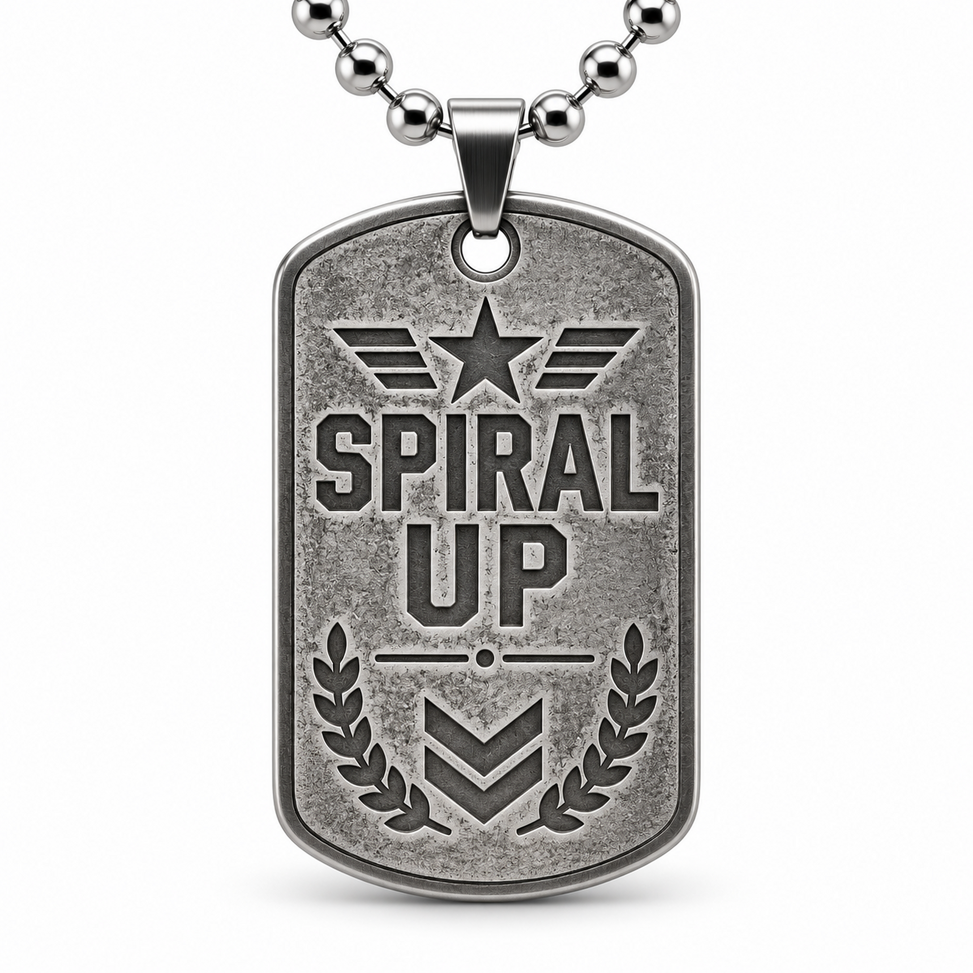 Spiral Up Galaxy Dog Tag for Men