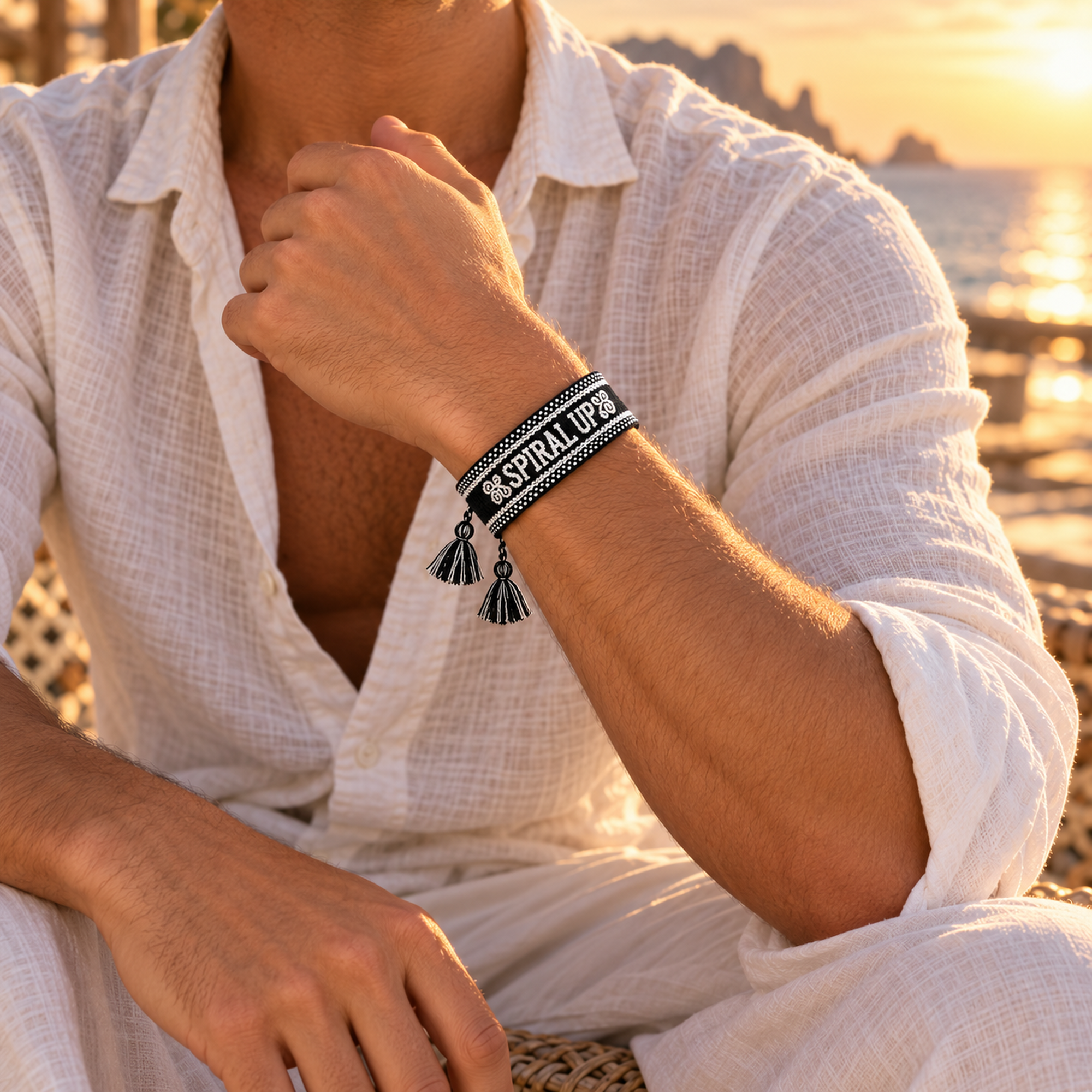 Spiral Up Weave Bracelet for Men