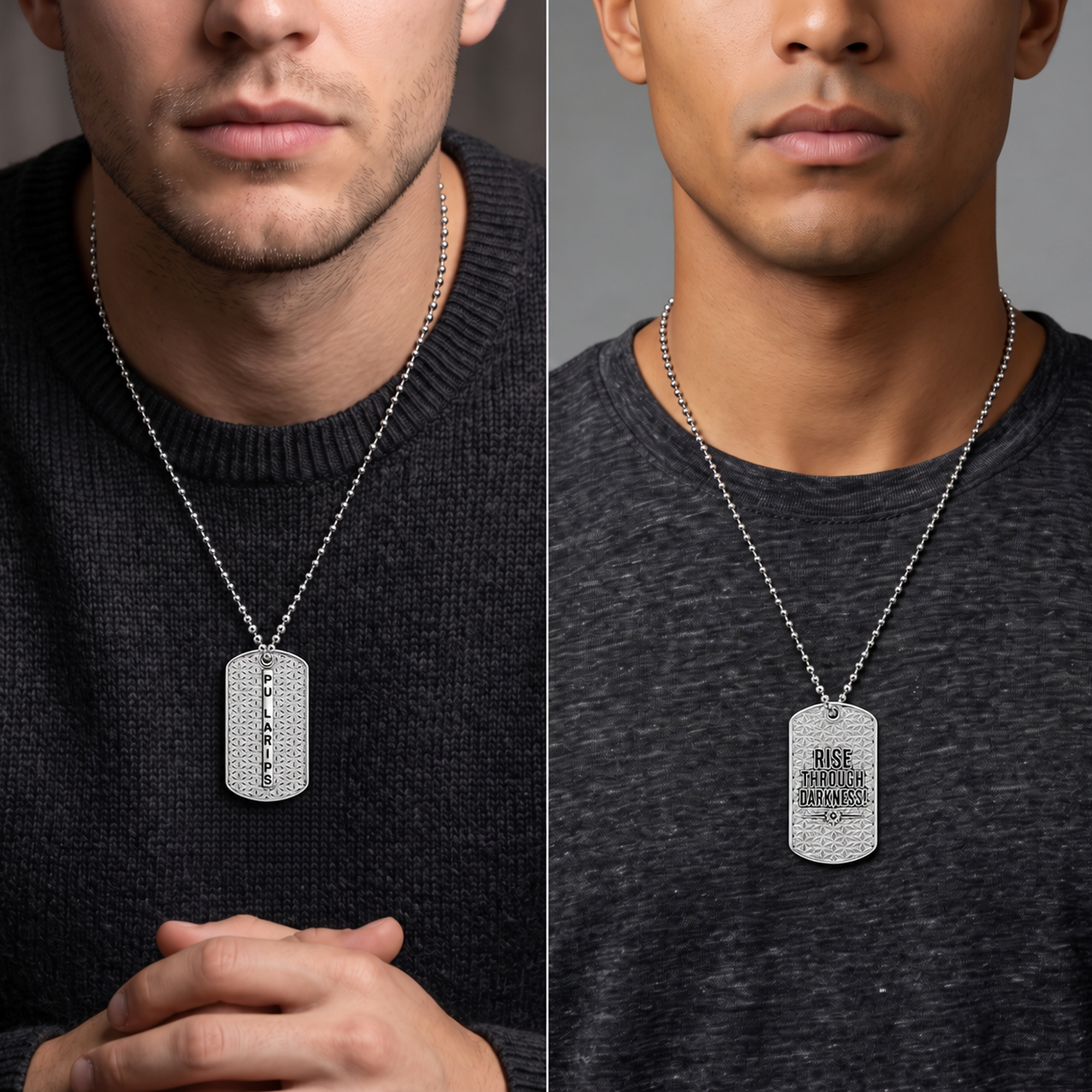 Spiral Up & Rise Dog Tag for Men