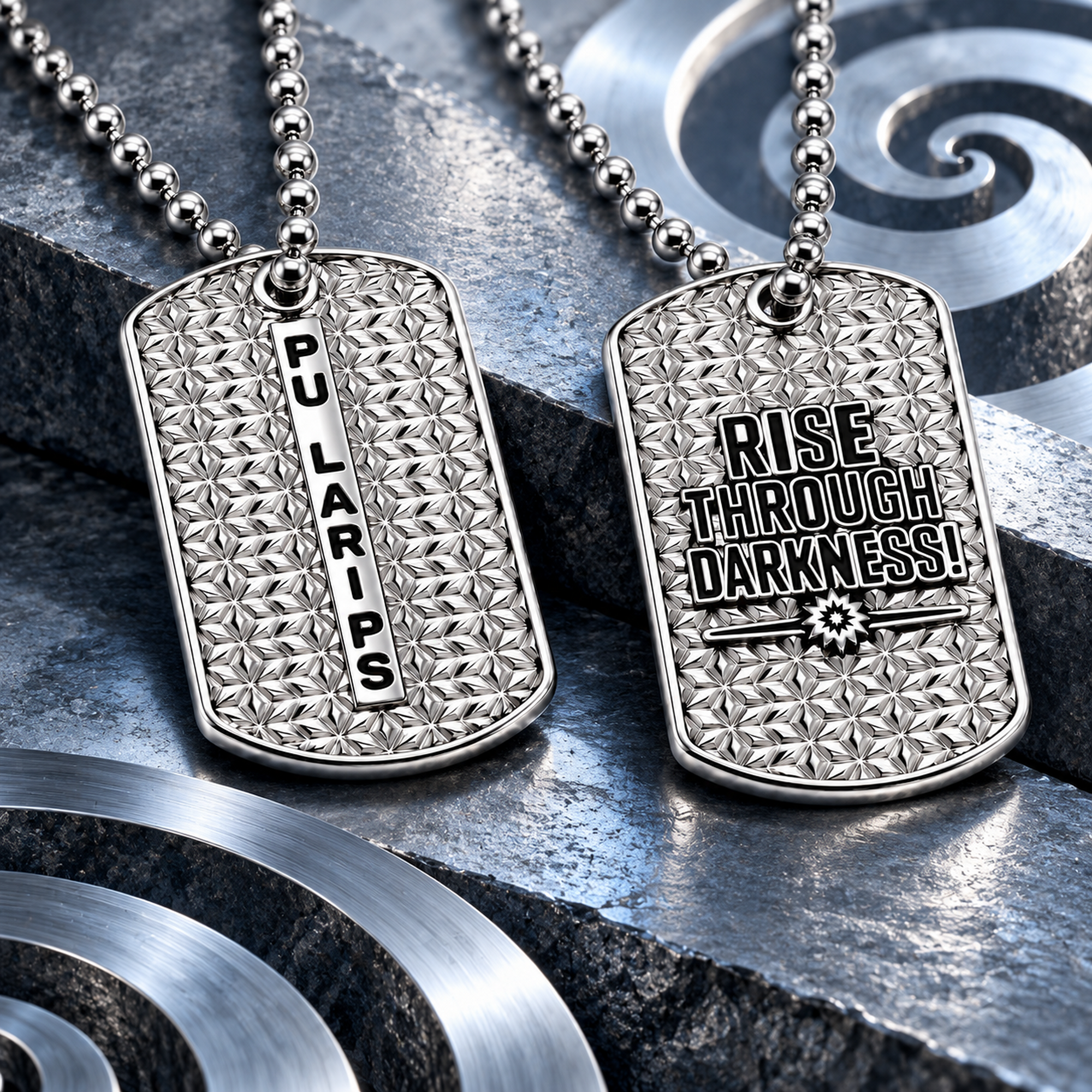Spiral Up & Rise Dog Tag for Men