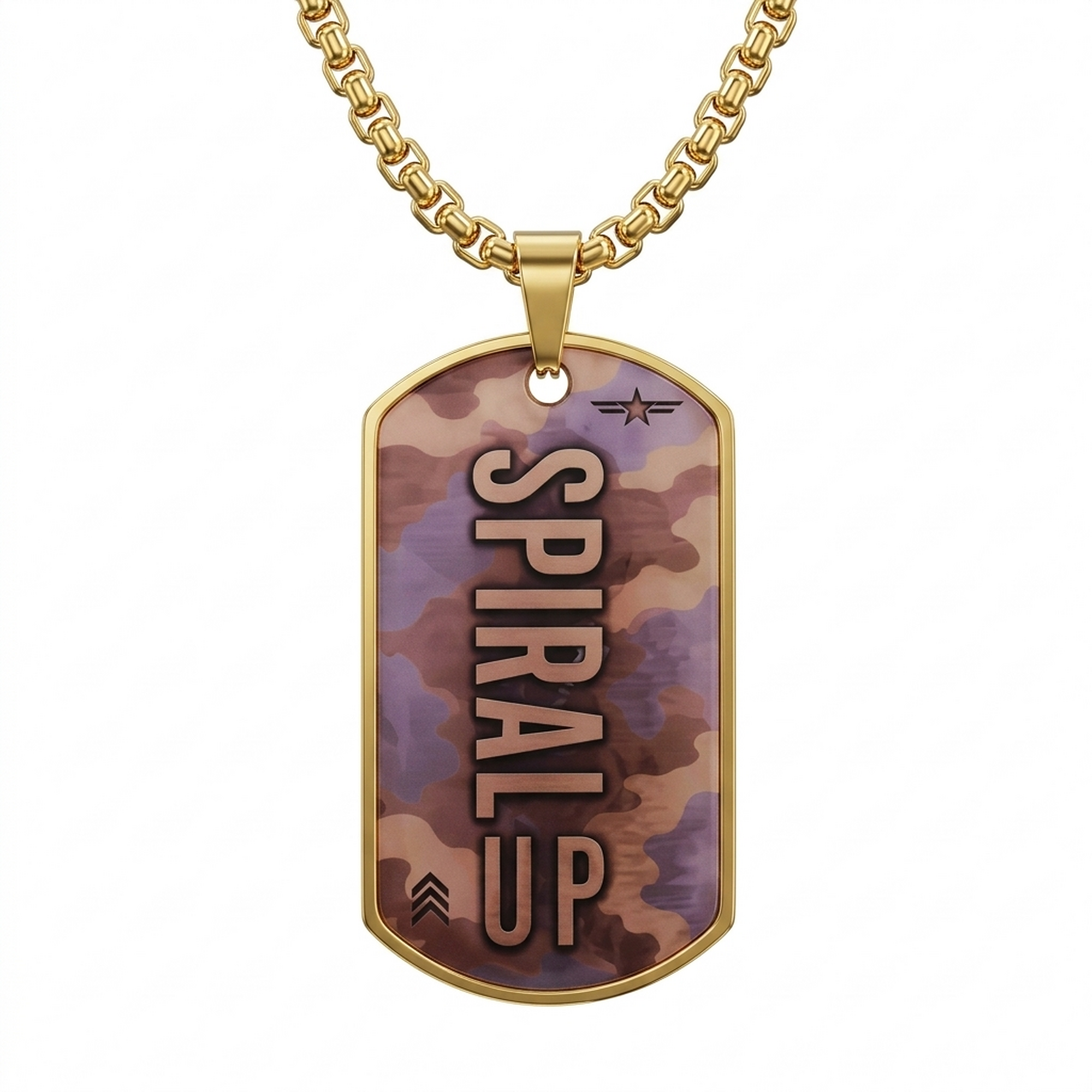 Sprial Up Camoflauge Dog Tag for Men