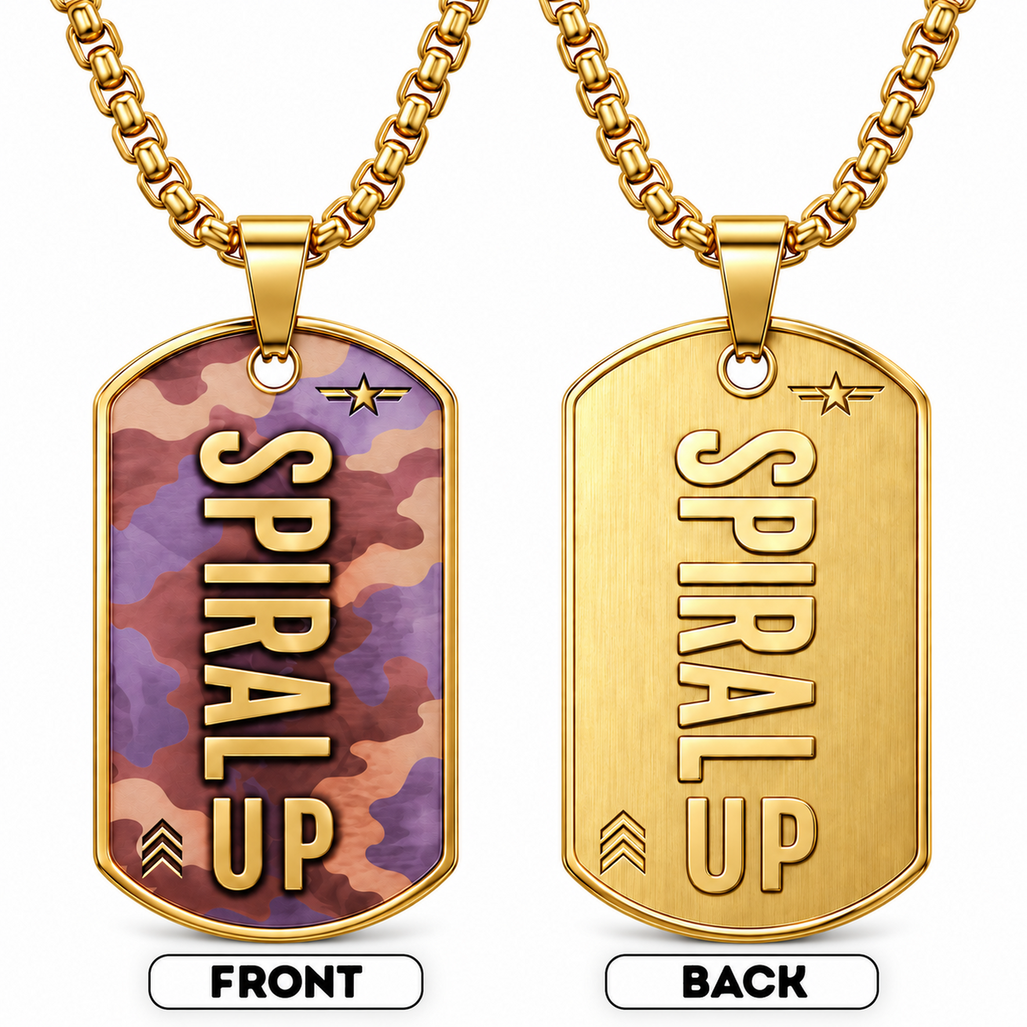 Sprial Up Camoflauge Dog Tag for Men