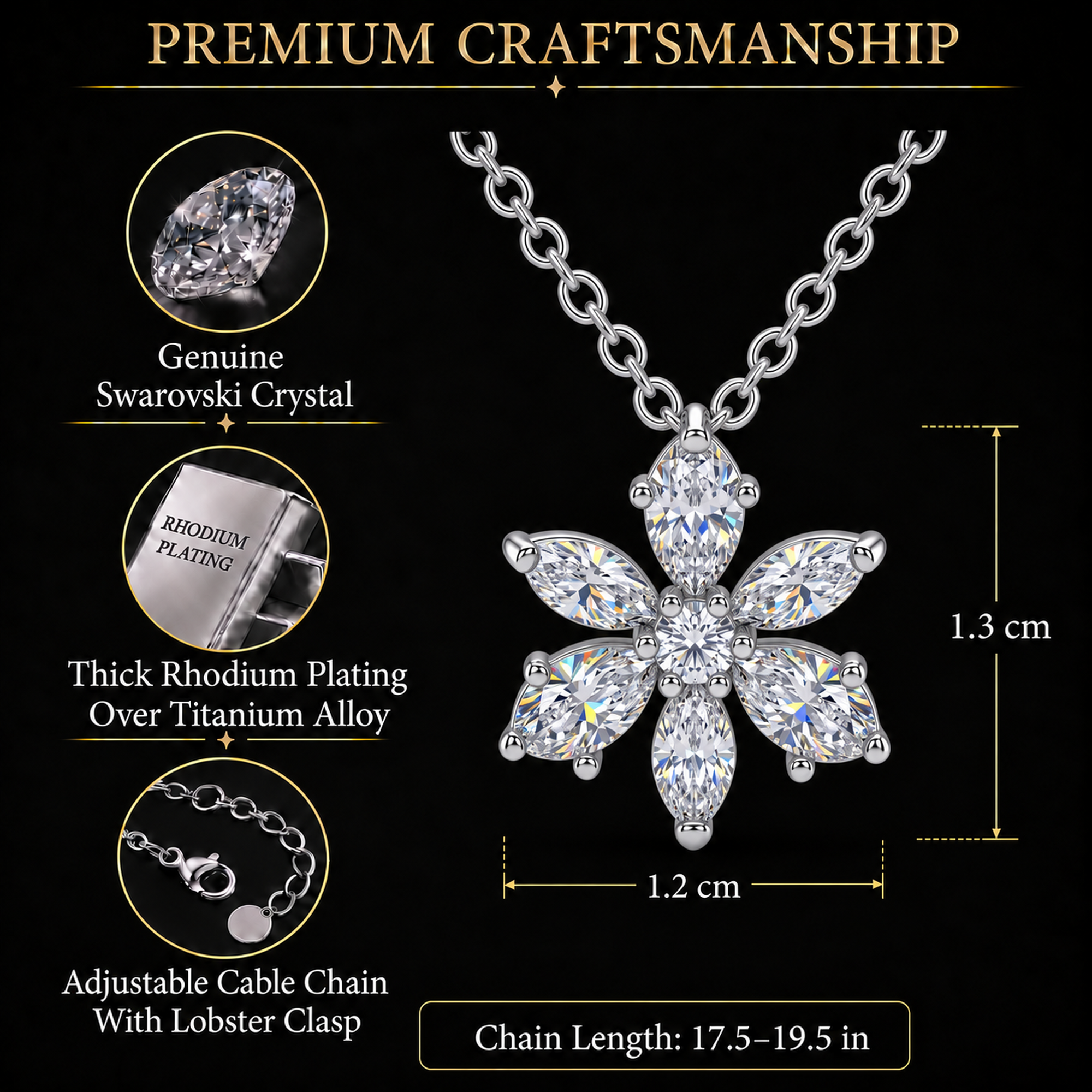 TRYNDI Sparking Daisy Necklace for women