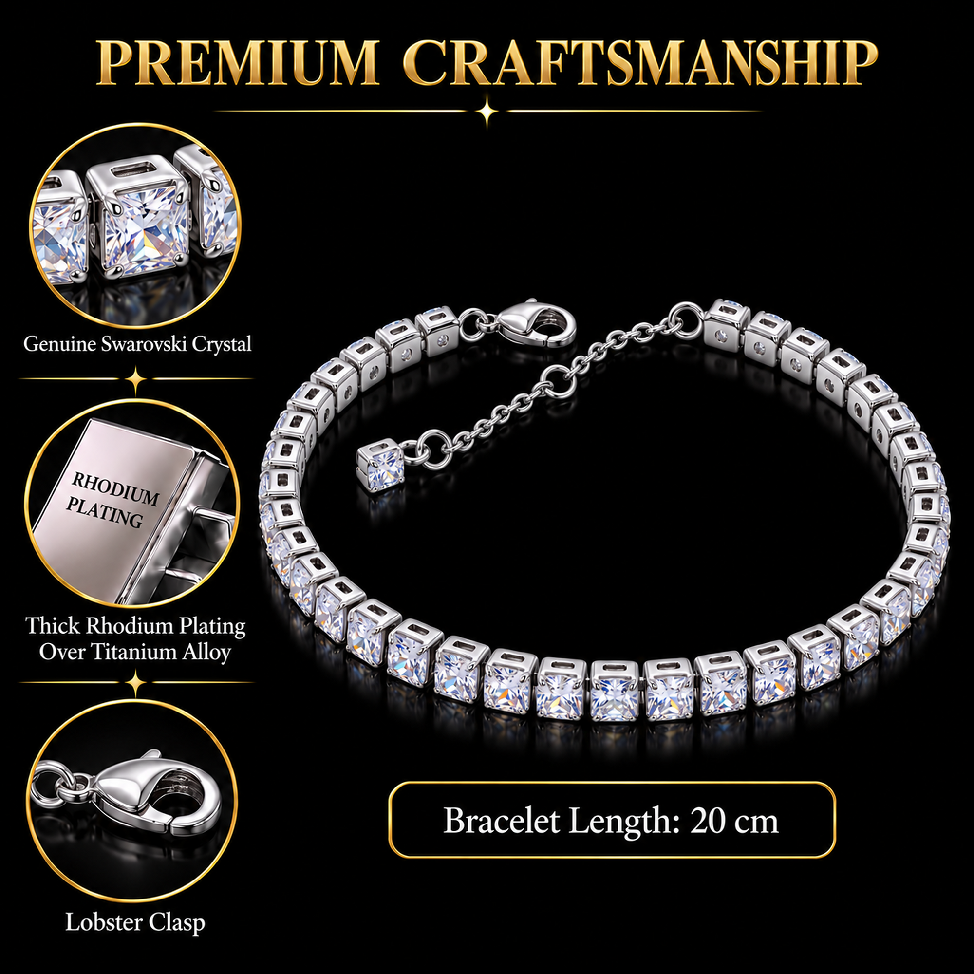 TRYNDI Tennis Bracelet for Women