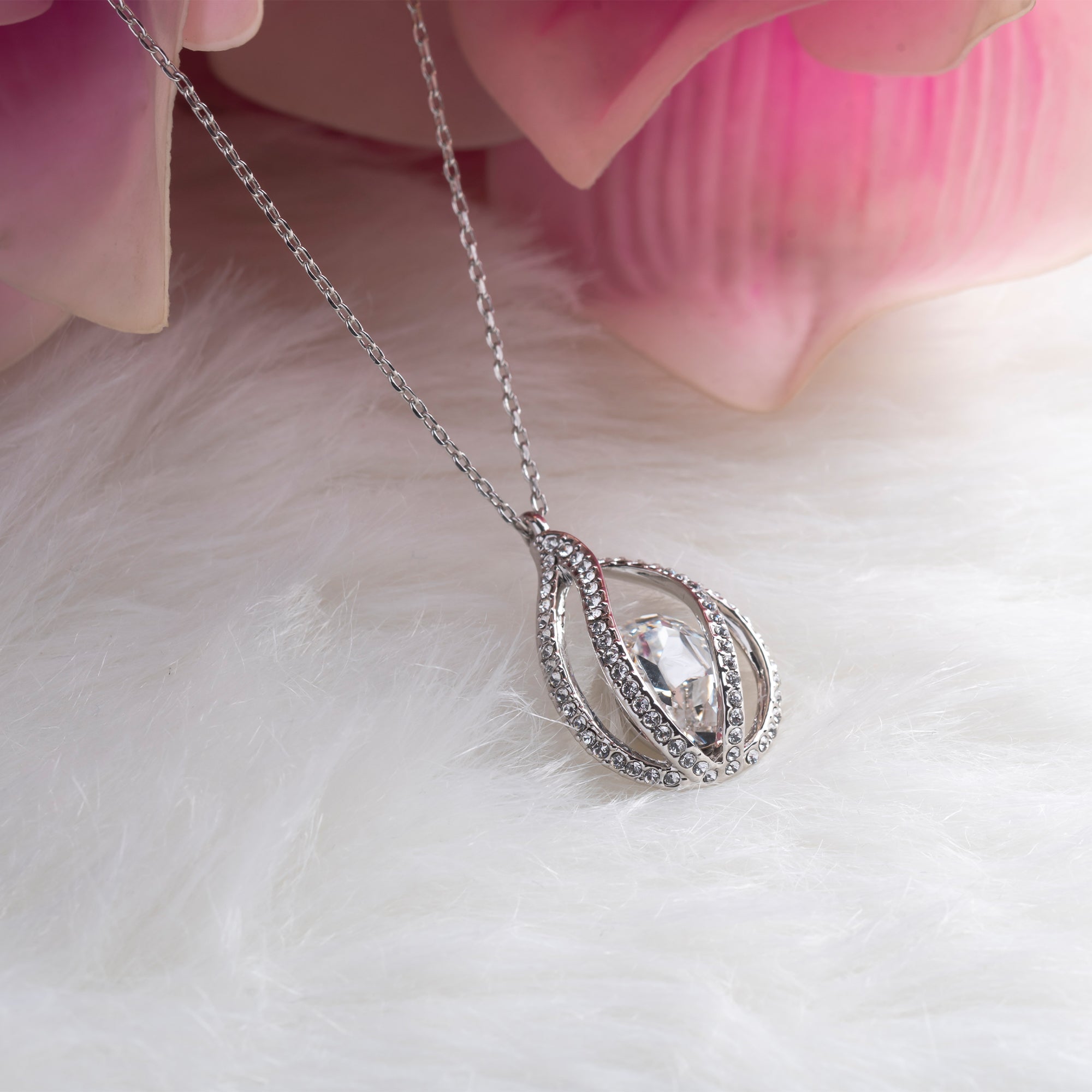 TRYNDI™ Gift For Graduate Birdcage Necklace With Authentic Swarovski Crystals