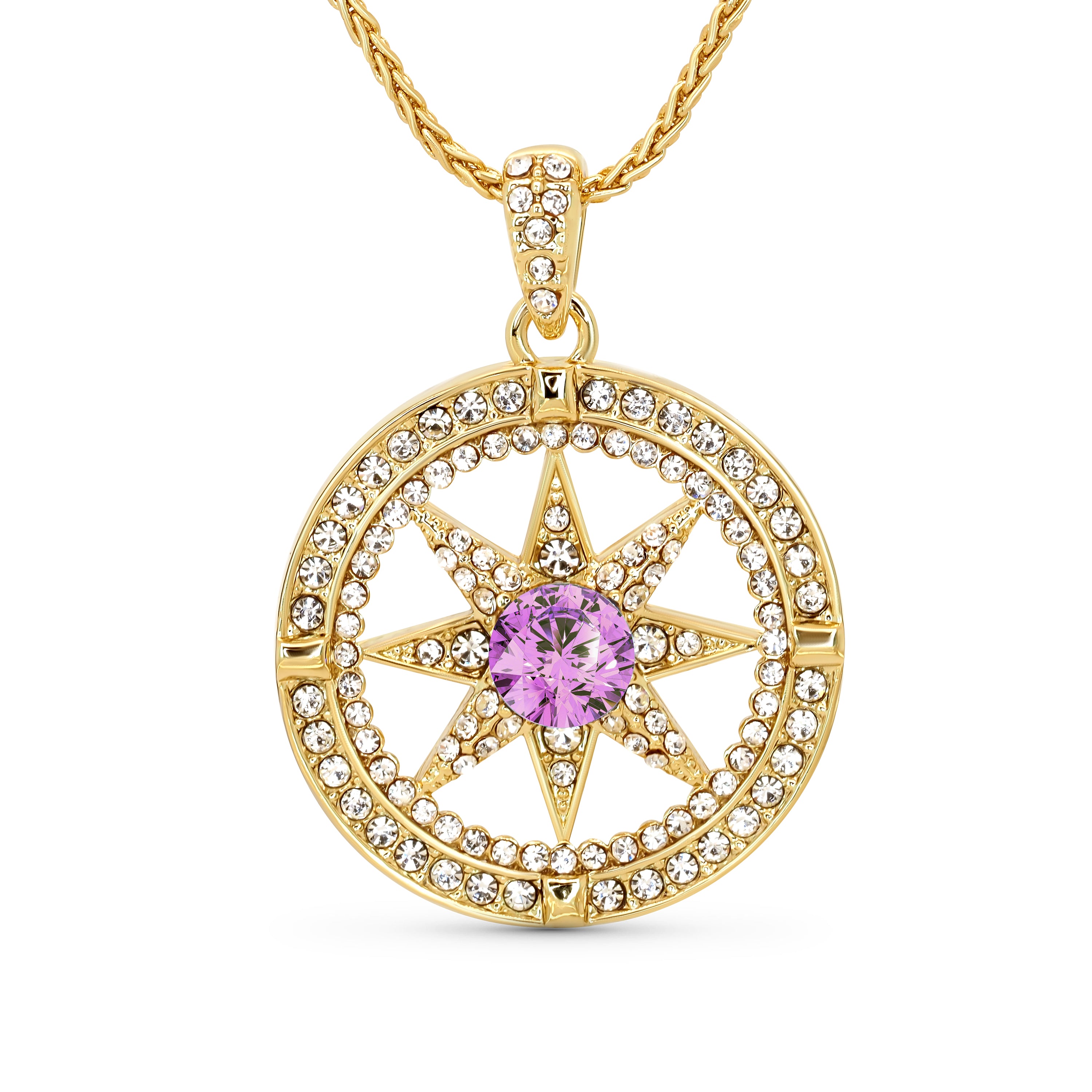 TRYNDI Compass Birthstone Necklace
