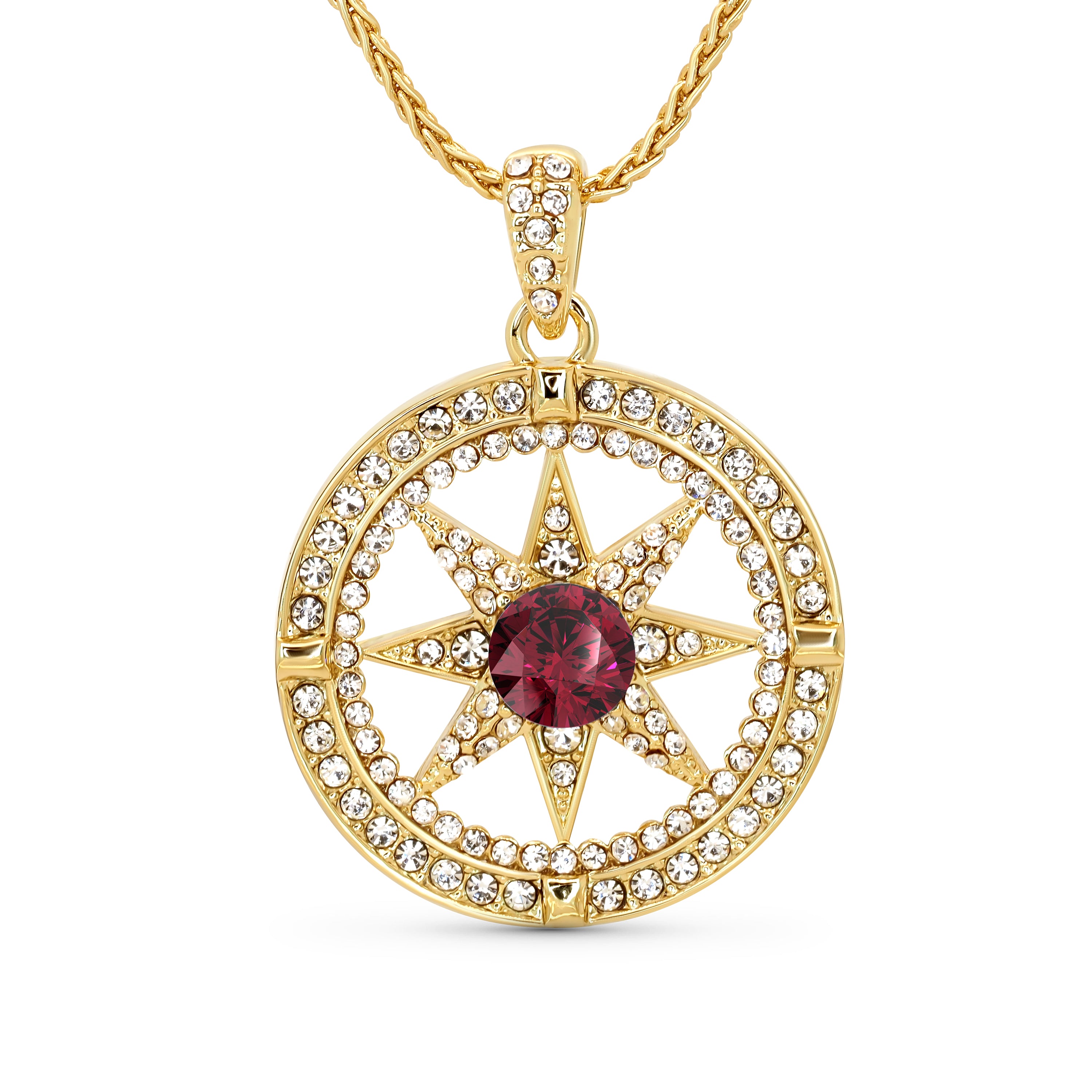 TRYNDI Compass Birthstone Necklace