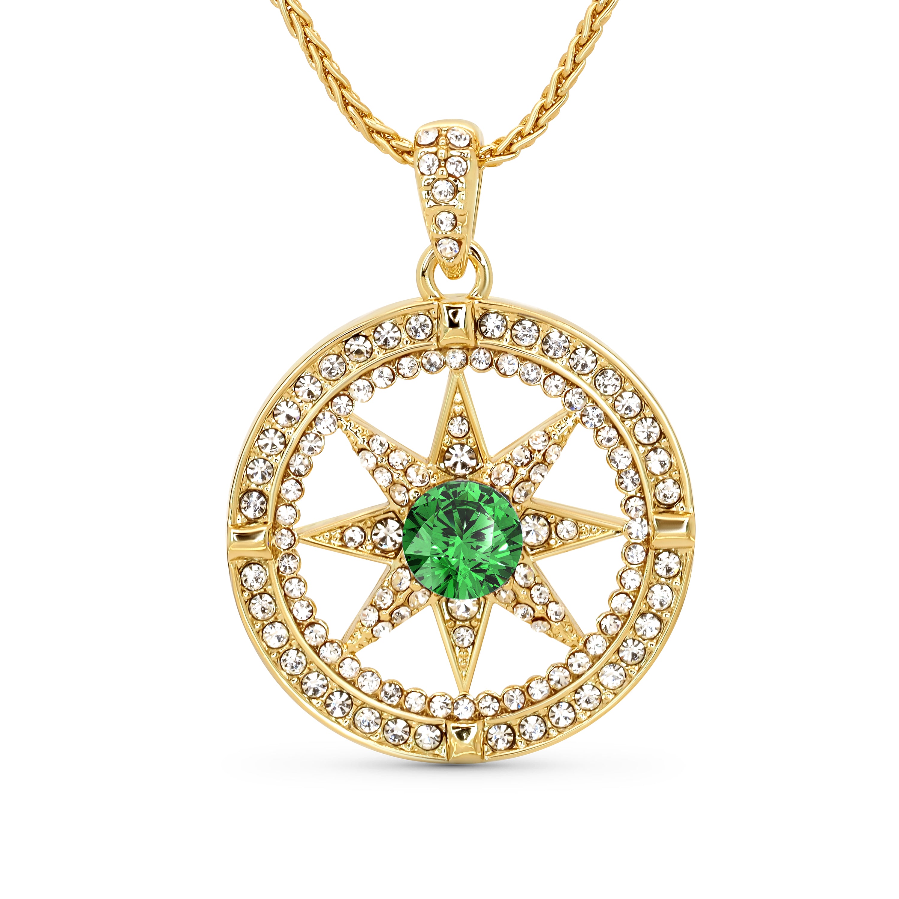TRYNDI Compass Birthstone Necklace