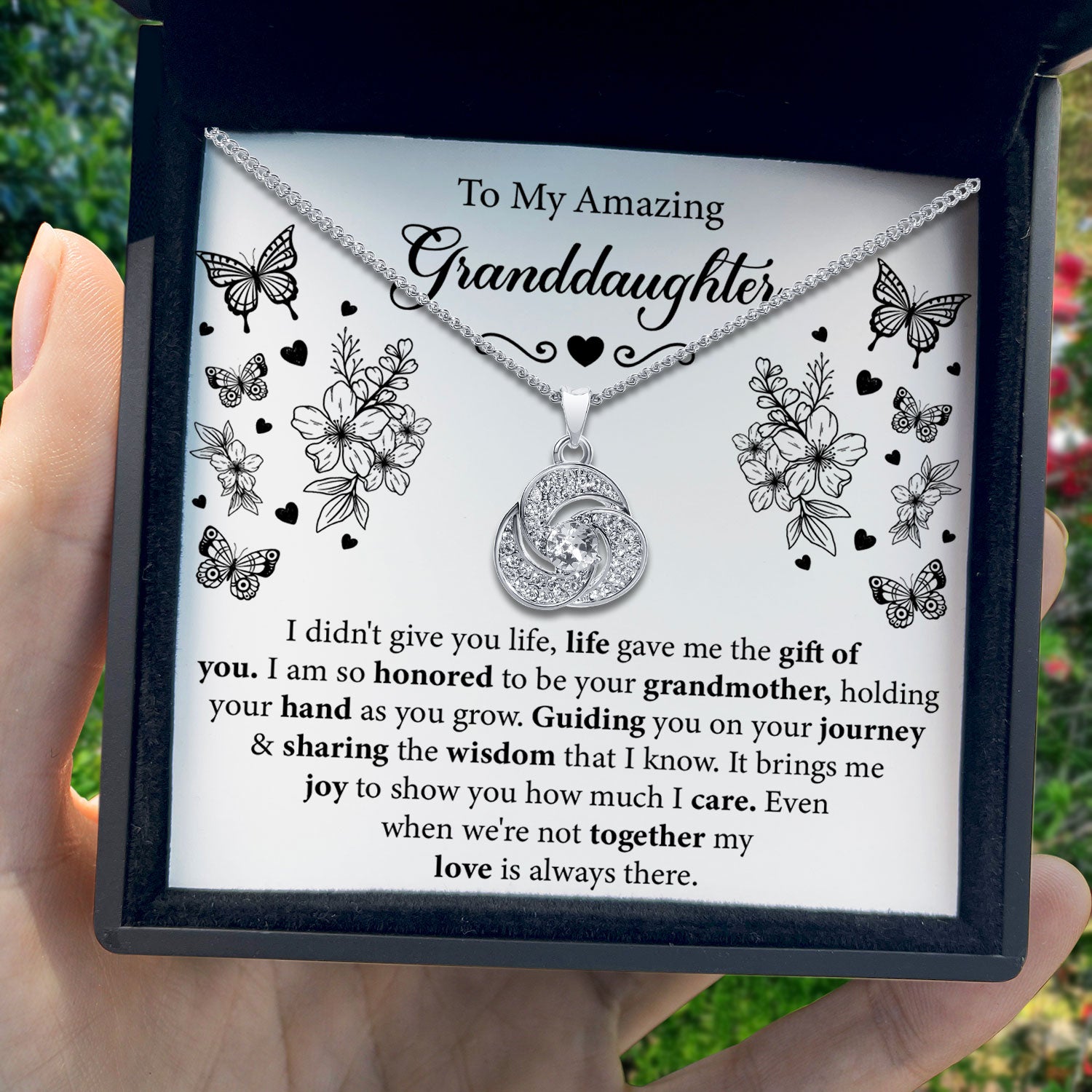 To My Amazing Granddaughter - I am So Honored To Be Your Grandmother - Tryndi Love Knot Necklace